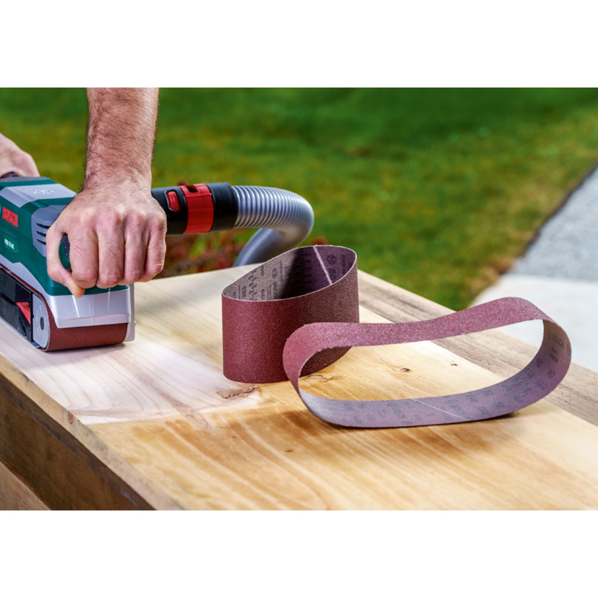 Schleifband-Set für Bandschleifer, 9-teilig, 75 x 533 mm, Körnung 60, 80, 100