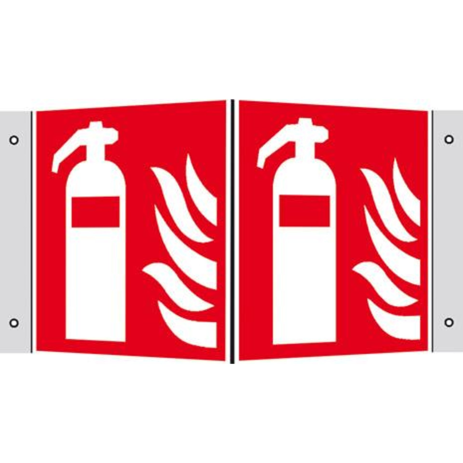 Brandschutzschild Alu B150xH150 mm Winkel Feuerlöscher langnachleuchtend
