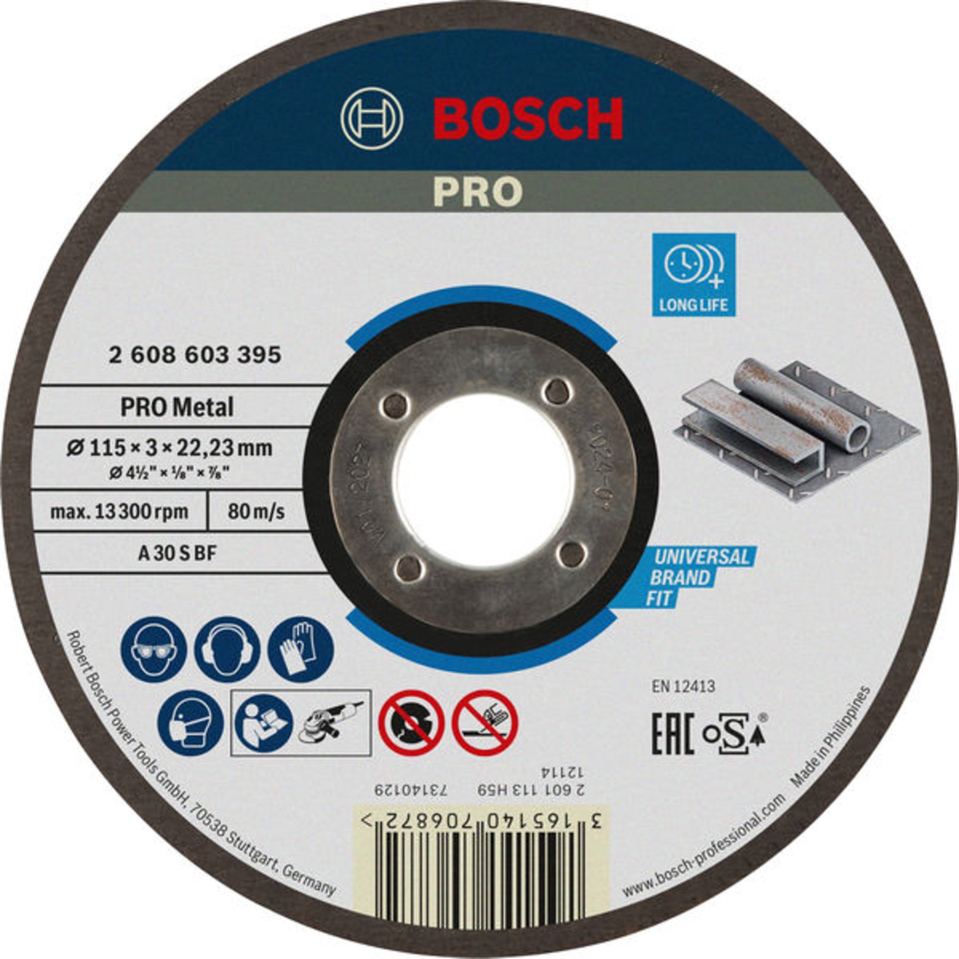 PRO Metal Gebundene Trennscheibe, 115 x 3 x 22,23 mm