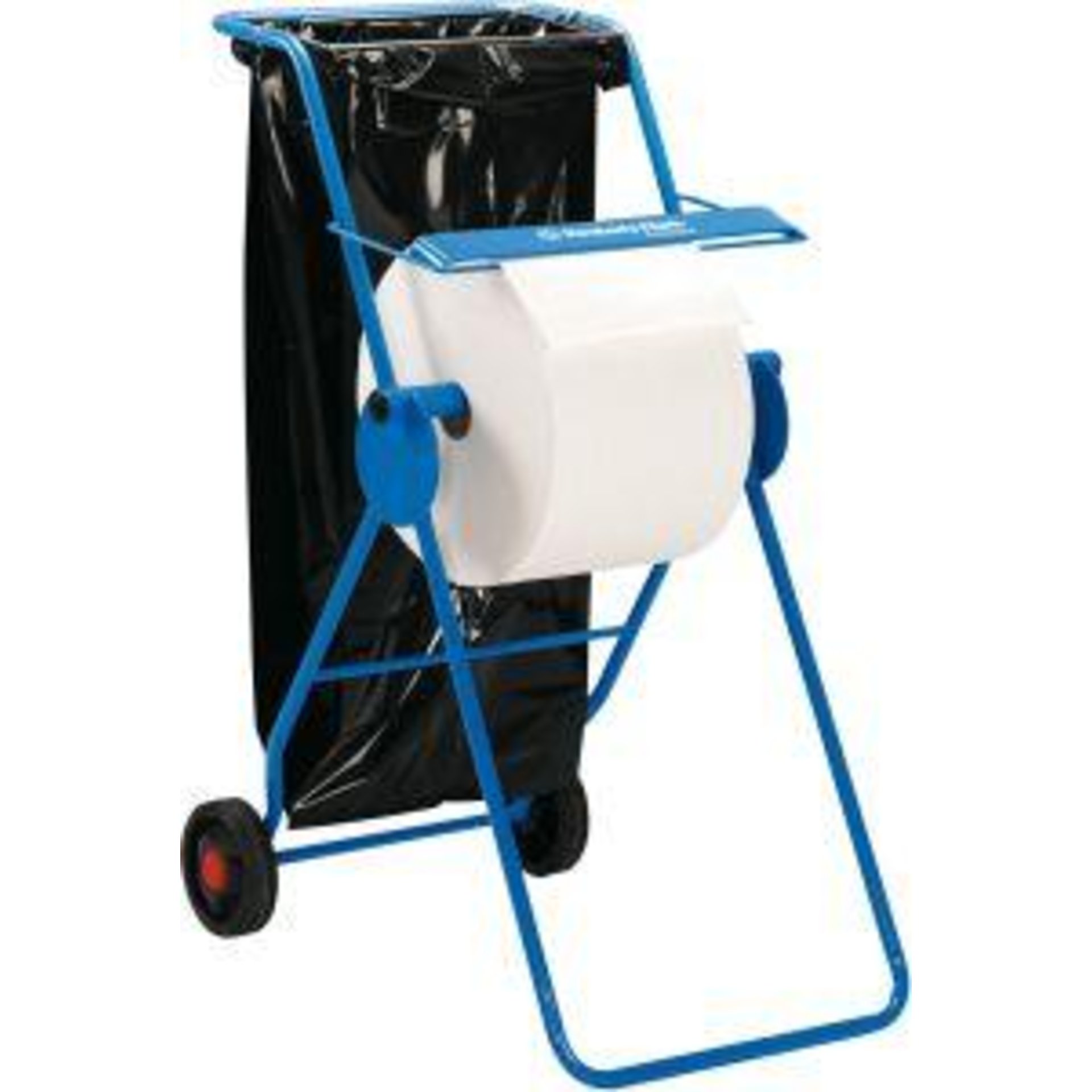 Fahrbarer Bodenständer f.Großrollen Metall blau