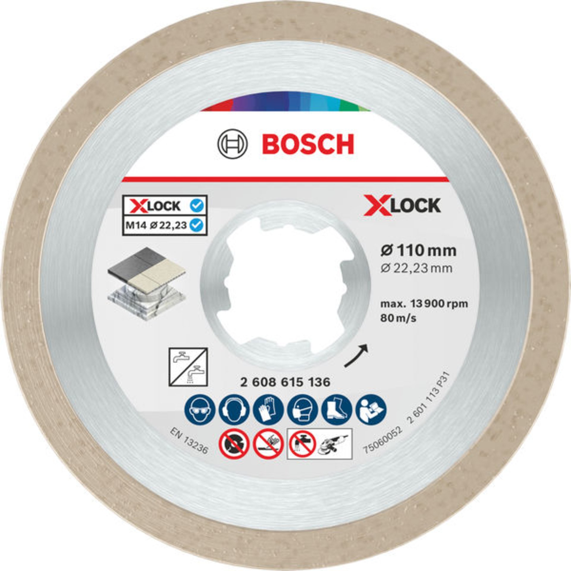 Ceramic Trennscheibe, 110 x 7,5 mm, Bohrung X-Lock