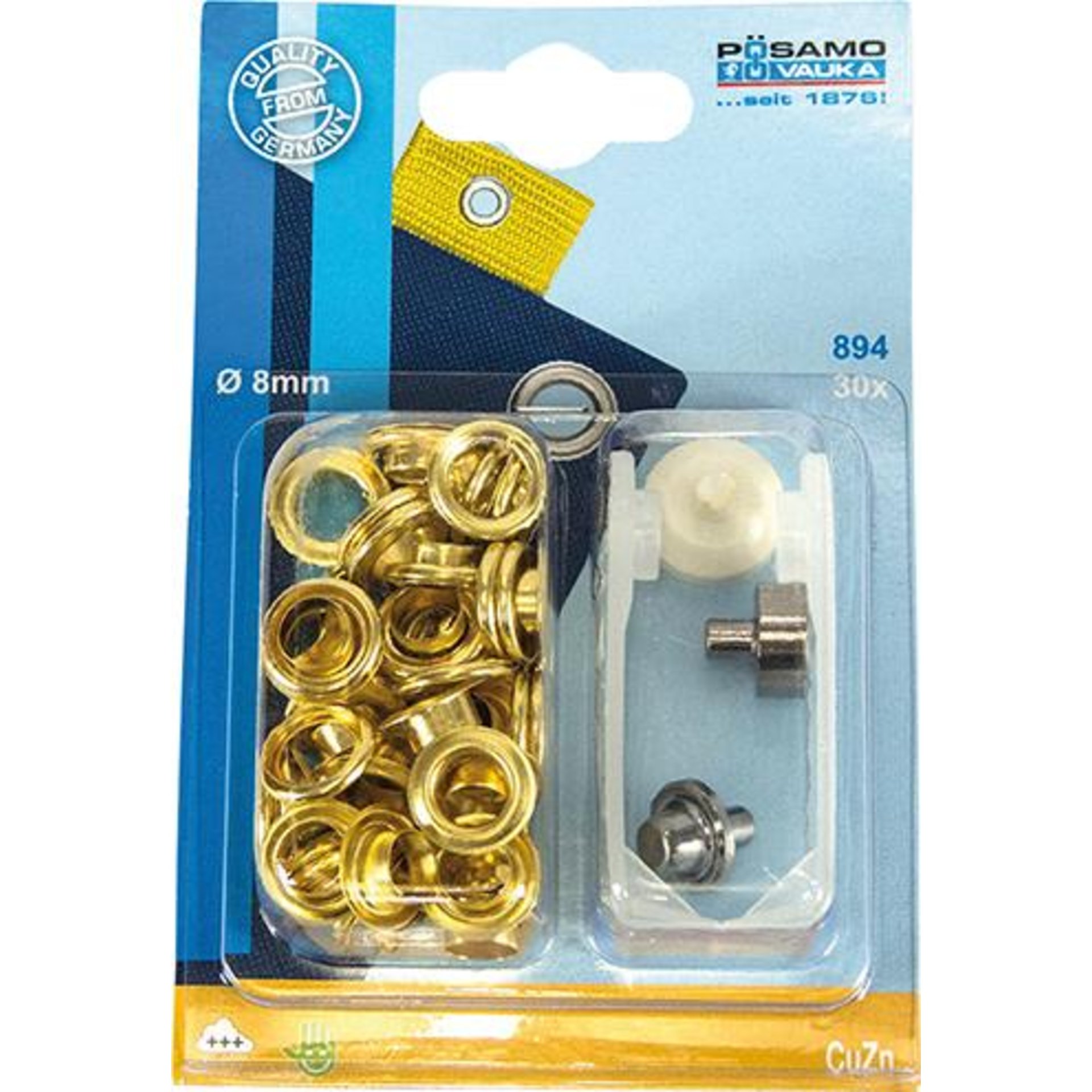 Öse u. Sch. MS-blank (SB)8,0mm a 30 Stück