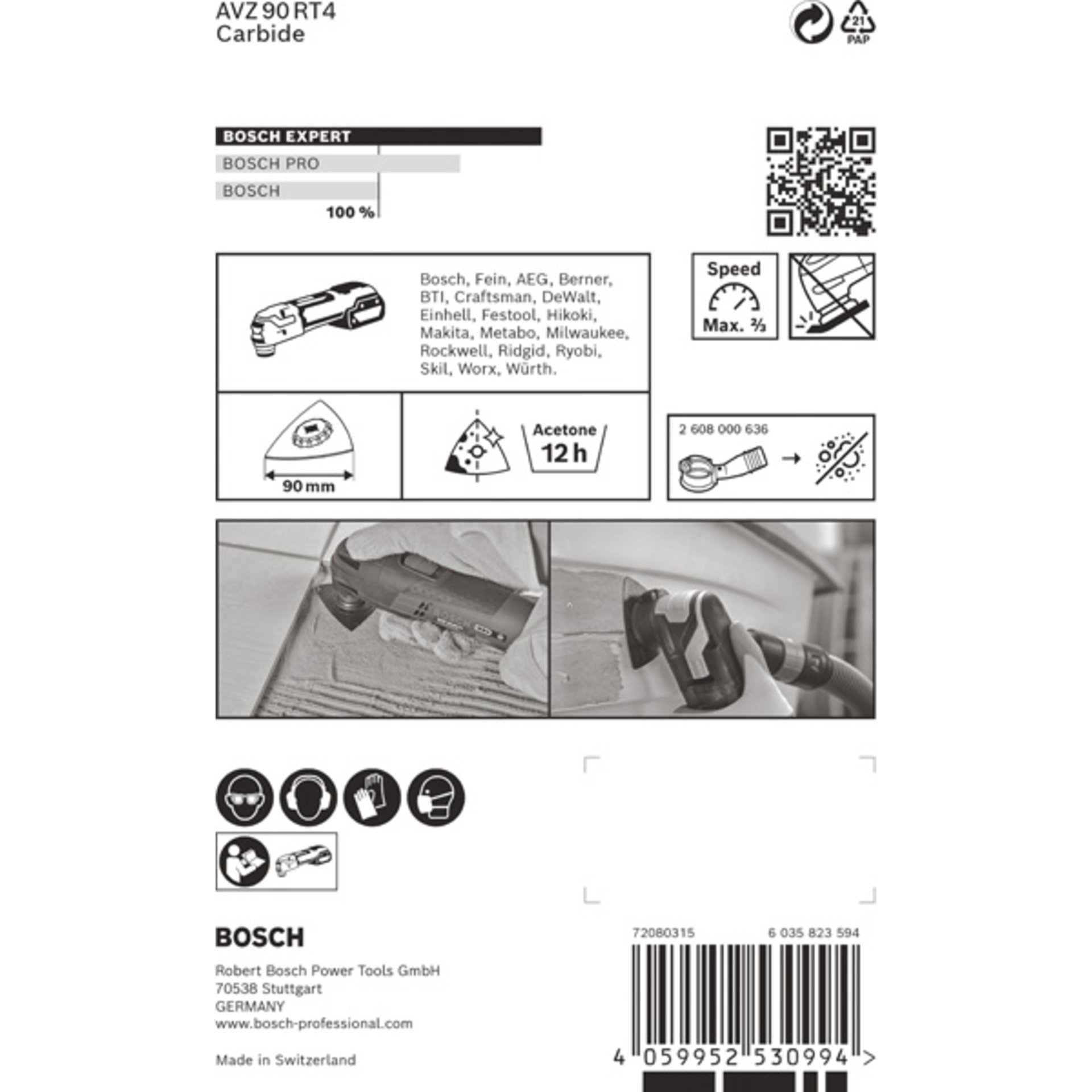 EXPERT AVZ 90 RT4 Schleifplatte für Multifunktionswerkzeuge, 90 mm