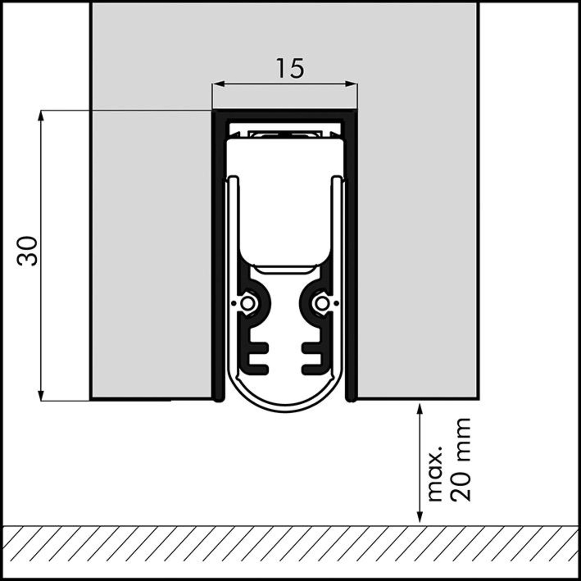 EllenMatic Soundproof ,Alu.bl,silb.L833mm