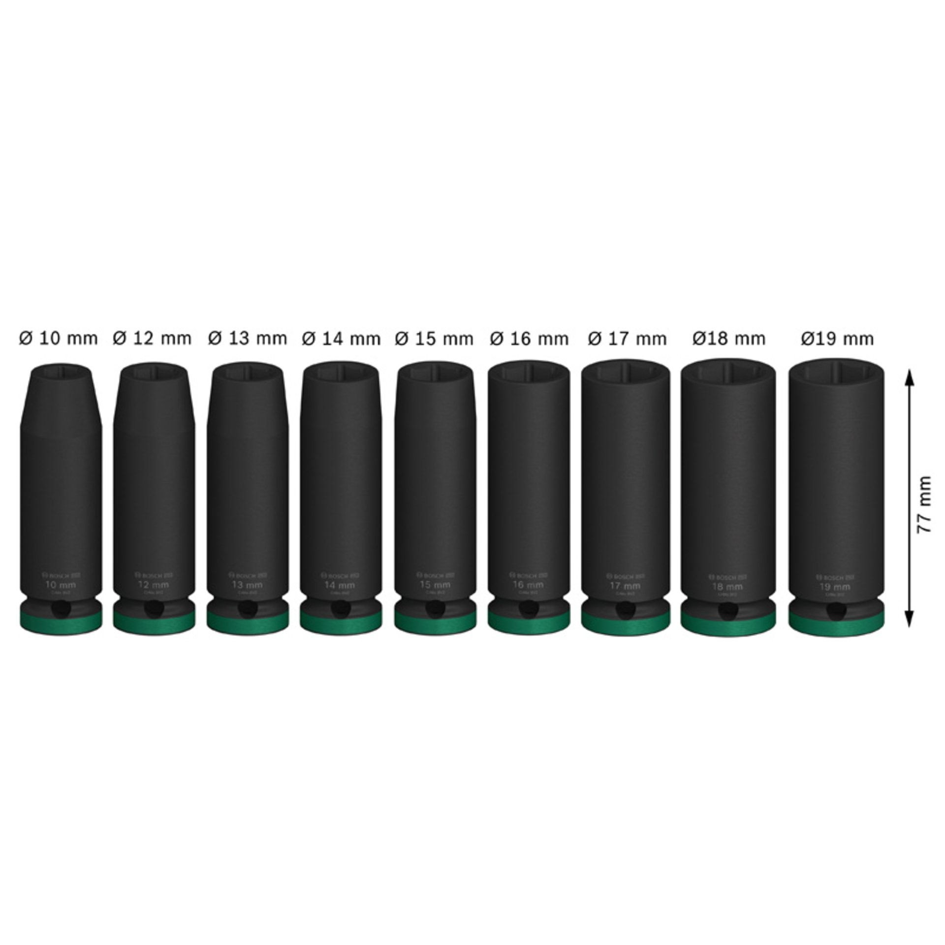 PRO Impact Steckschlüsselsatz Set, 1/2", tief, 9-tlg.