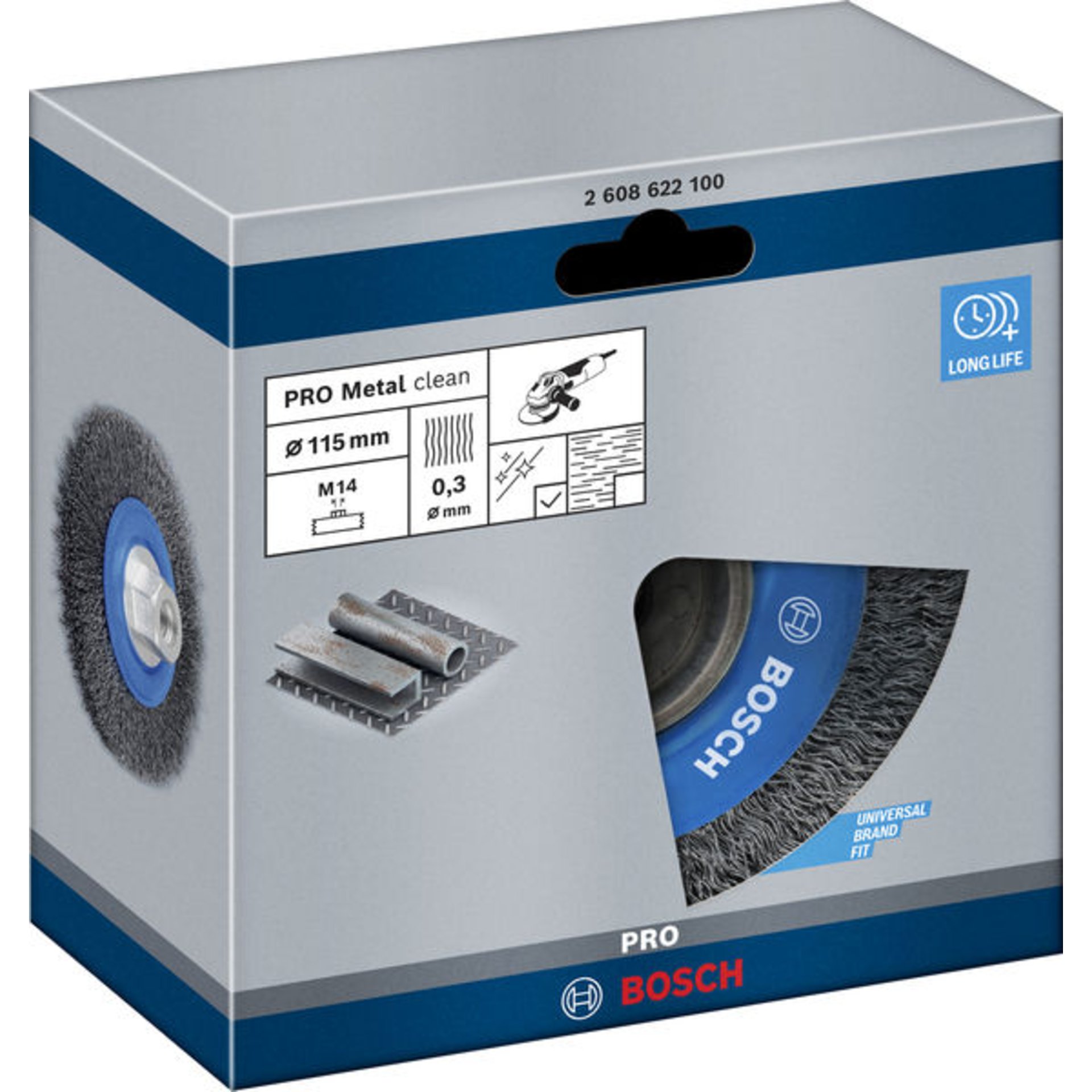 PRO Metal clean Scheibenbürste, 115 x 0,3 mm, Gewinde