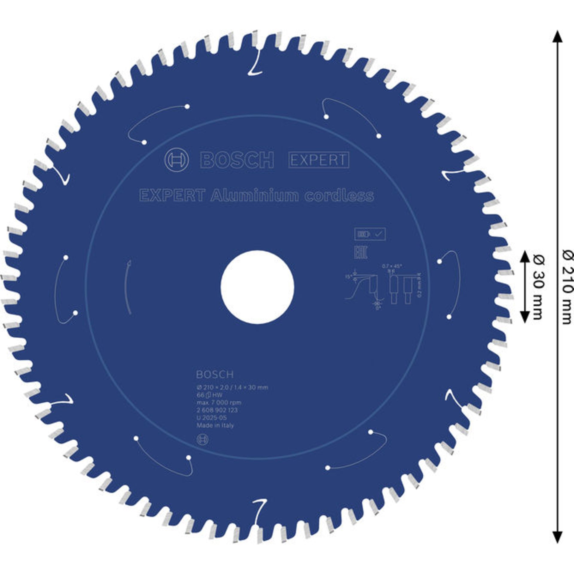 EXPERT Aluminium Kreissägeblatt, 210x30 mm, Z66