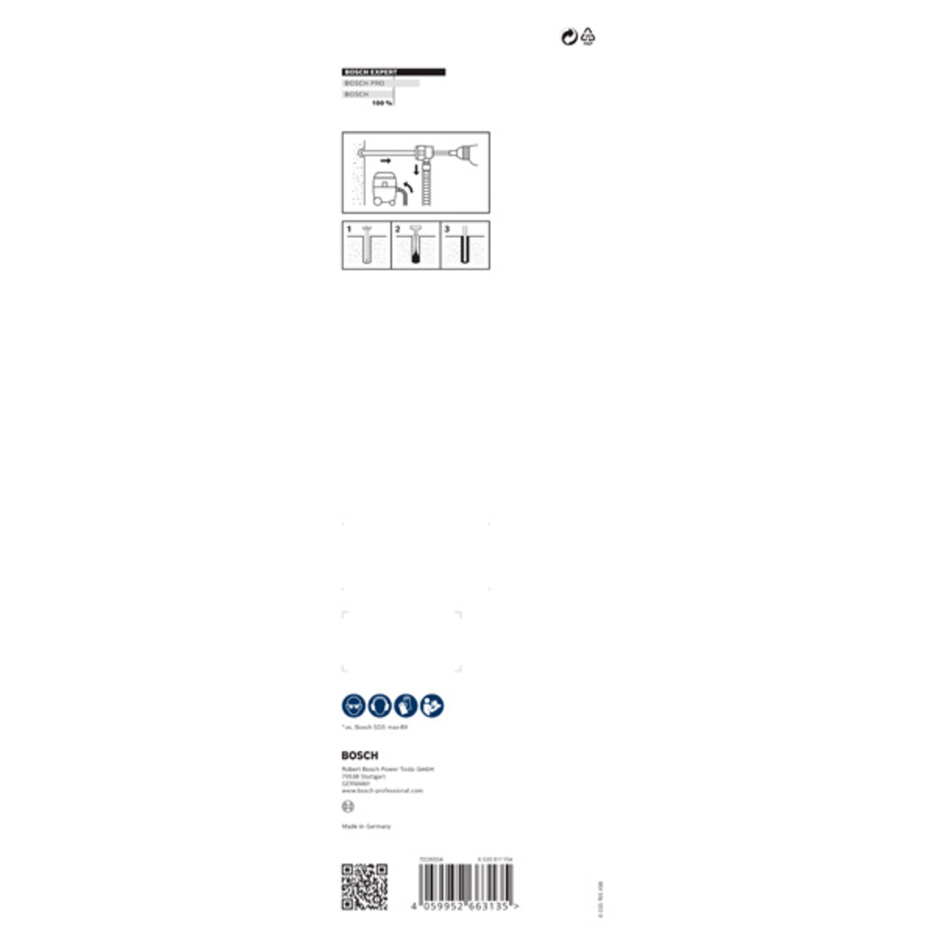 EXPERT SDS Clean max-8X Hammerbohrer mit einer Steckverbindung, 20x400x650 mm