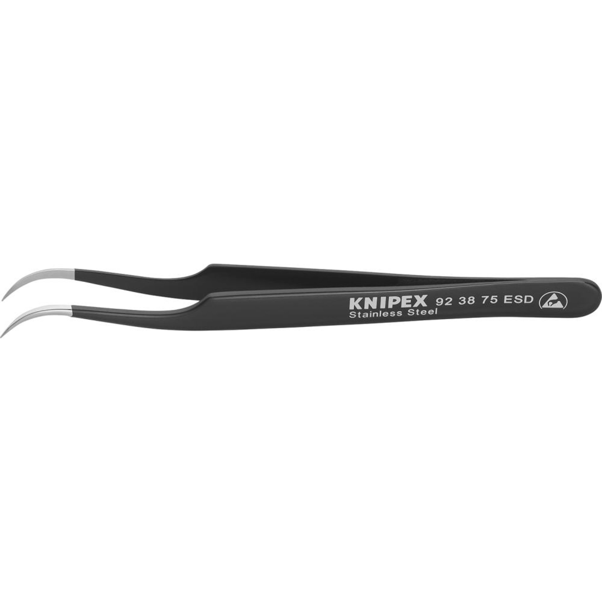 Pinzette ESD Sichelform 120mm schwarz KNIPEX