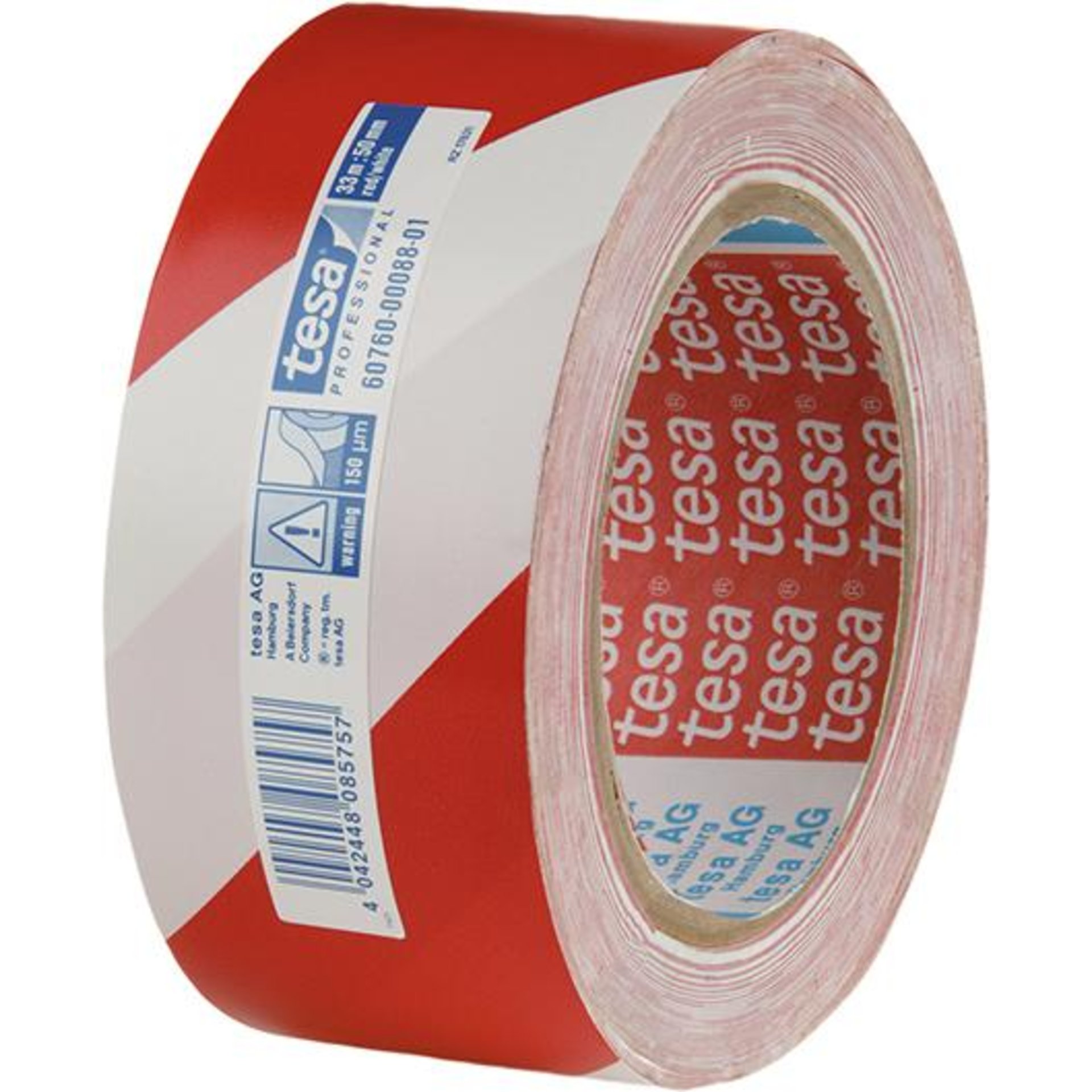 tesa 60760 33m x 50mm, rot-weiß Bodenmarkierung