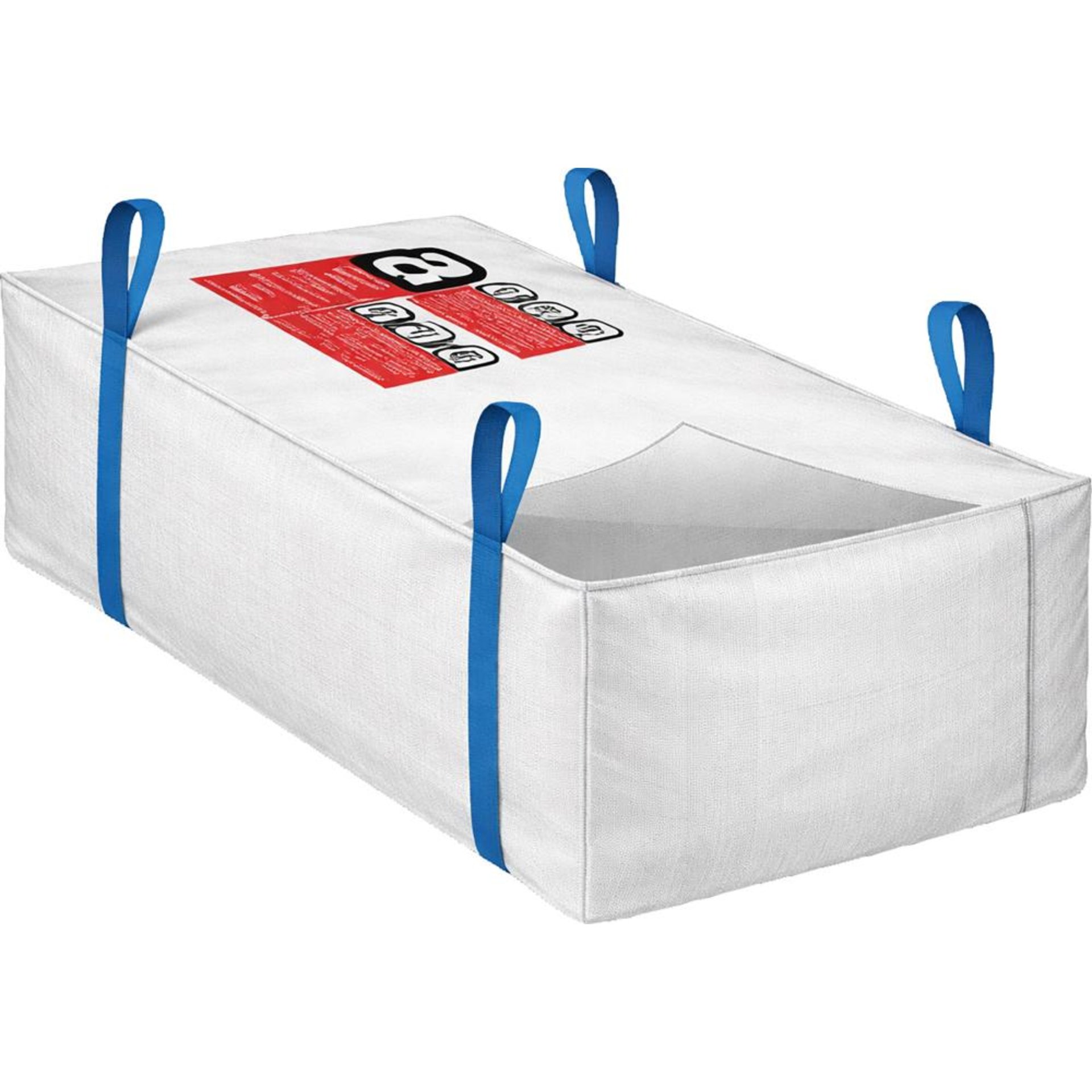 Big Bag 260x125x30cm, SWL 1.500 kg, SF 5:1, Warndruck Asbest