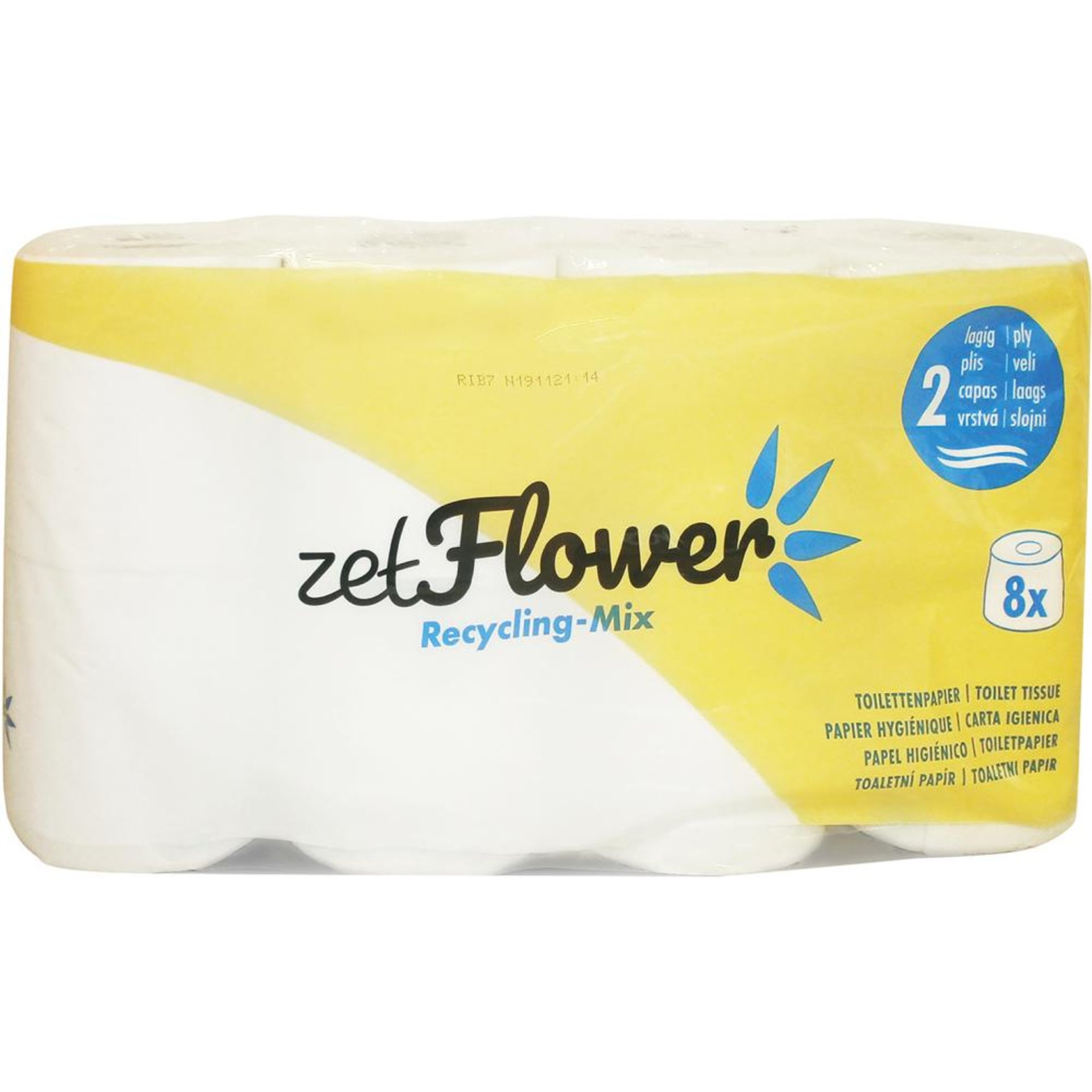Toilettenpapier 2-lagig, altweiß 250 Blatt/Rolle