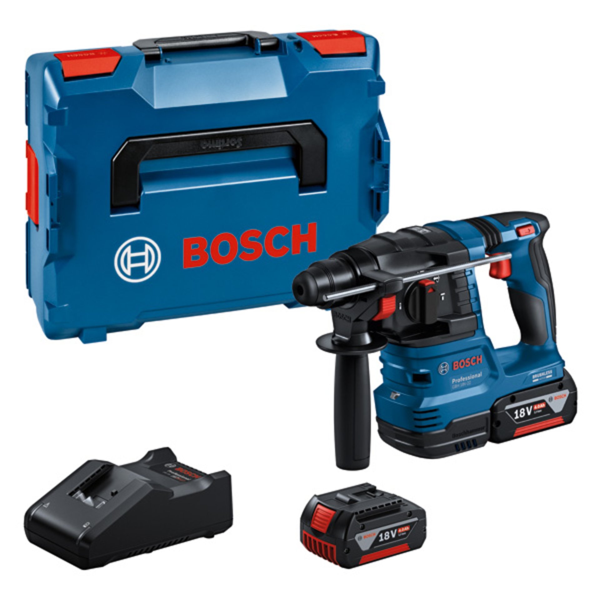 Akku-Bohrhammer mit SDS plus GBH 18V-22, 2 x Akku GBA 18V 4.0Ah in L-BOXX 136
