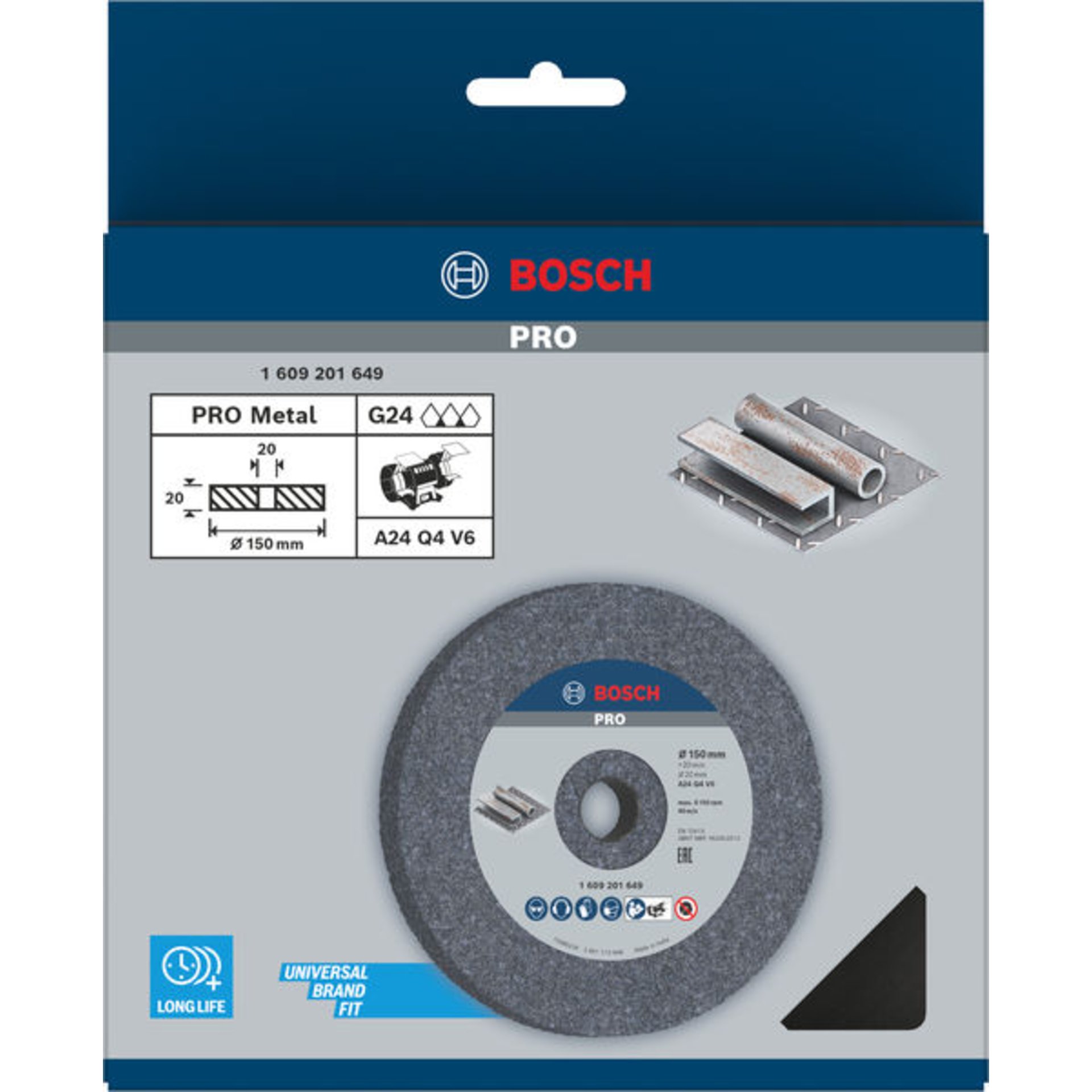 PRO Metal Schleifscheibe, 150 x 20 x 20 mm, G24