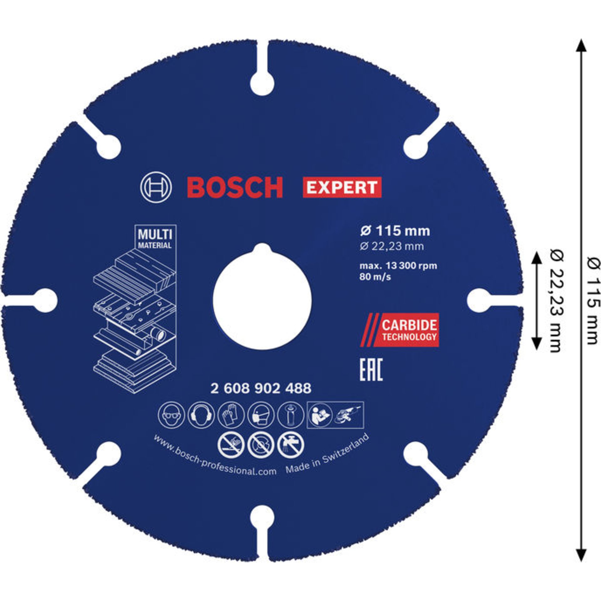 EXPERT Multi Material Carbide-Trennscheibe, 115 x 22,23 mm
