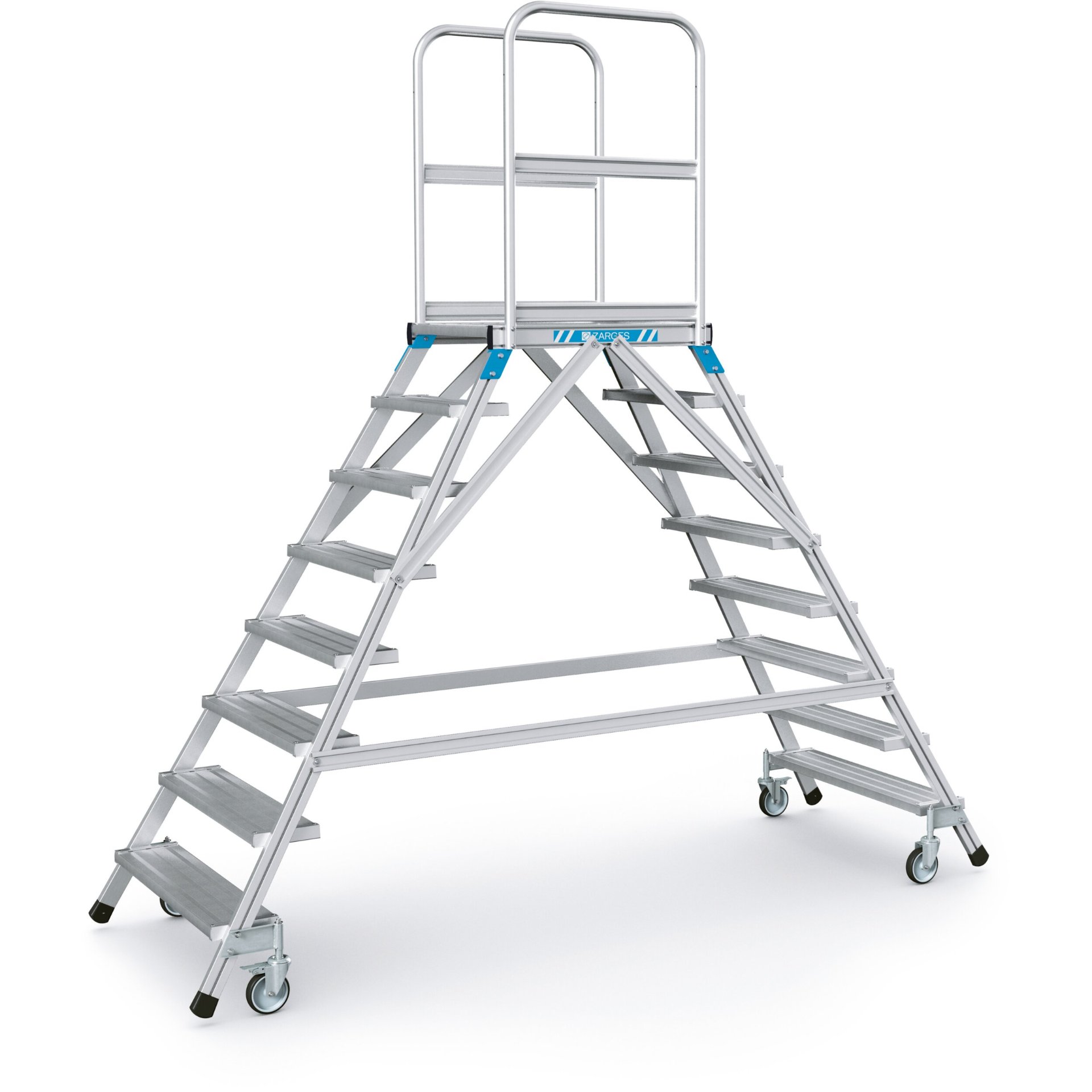 Podesttreppe, beidseitig 8 Stufen