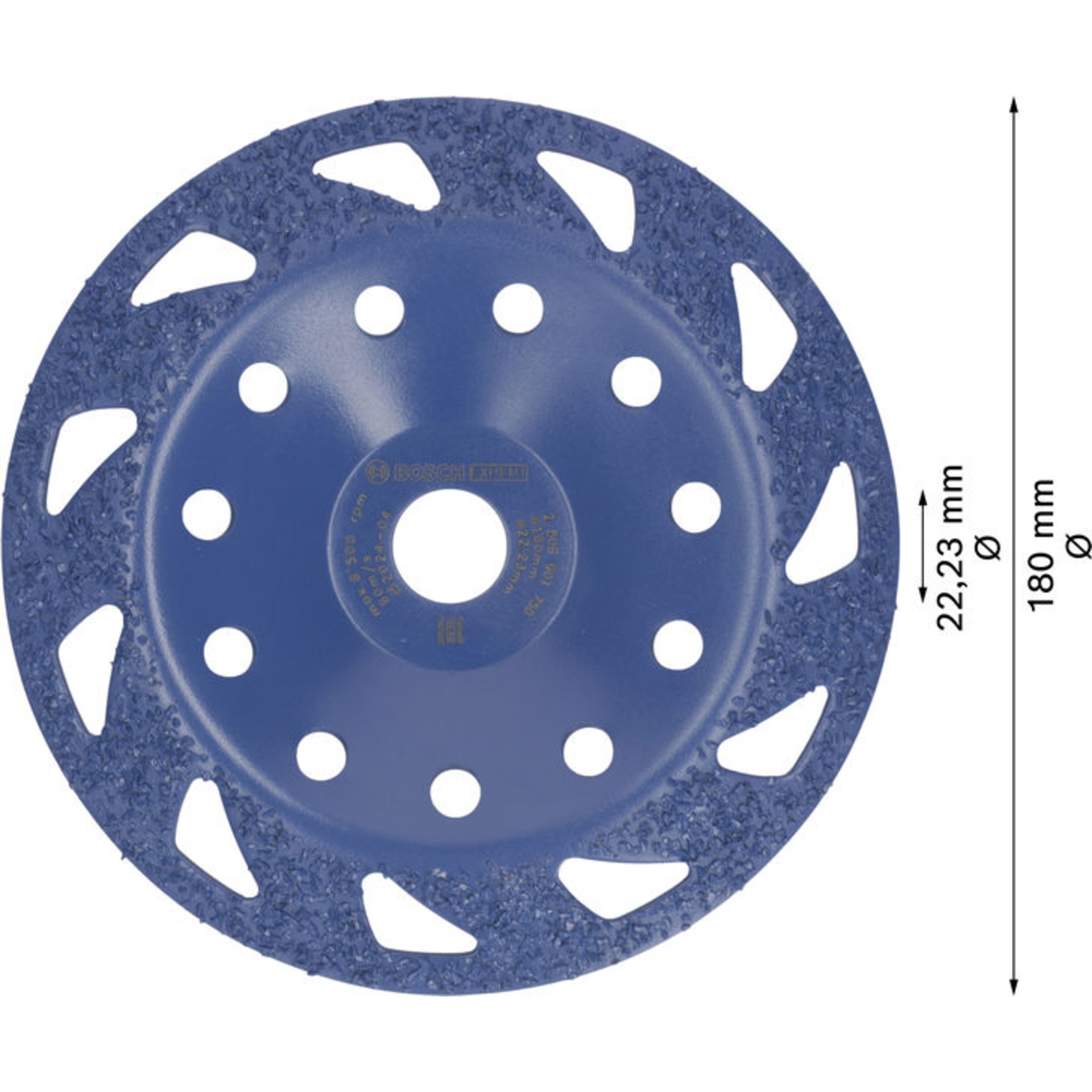 EXPERT Multi Material Carbide-Topfscheibe mittel, angeschrägt, 180 mm, 22,23 mm