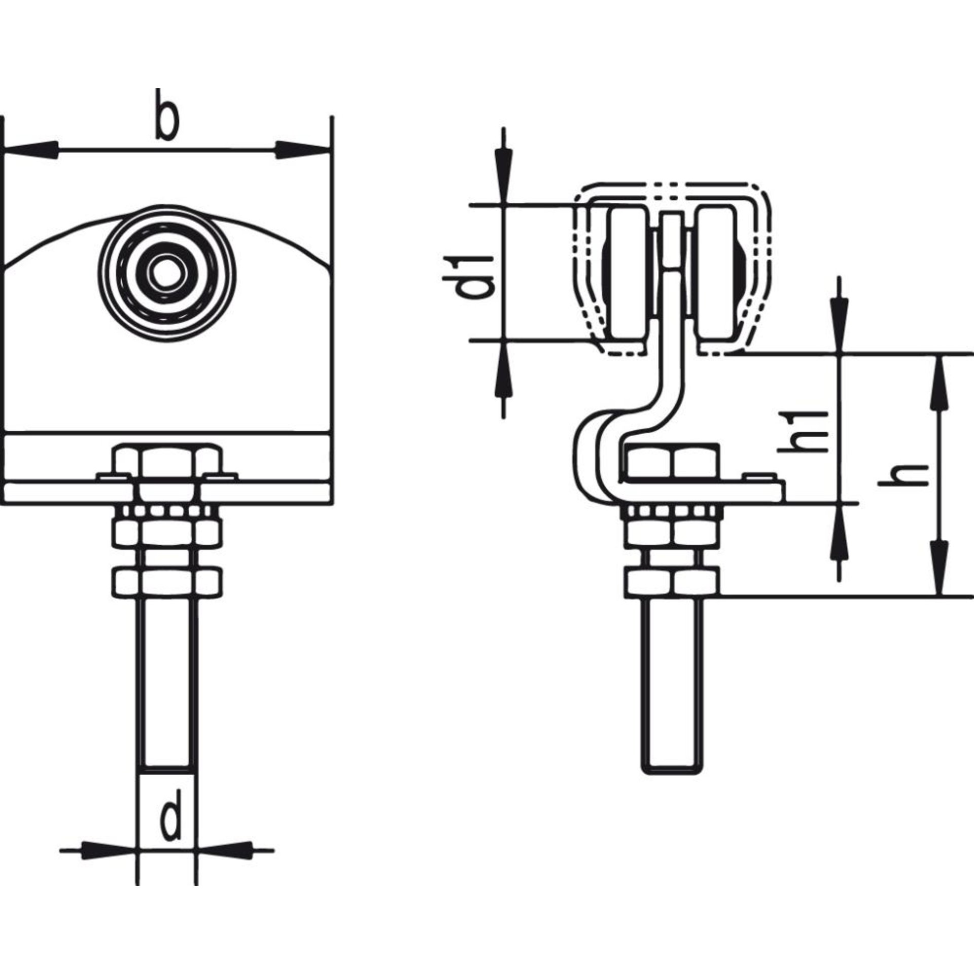 HELM 490 Rollapparat M16x70, höhenverstellbar