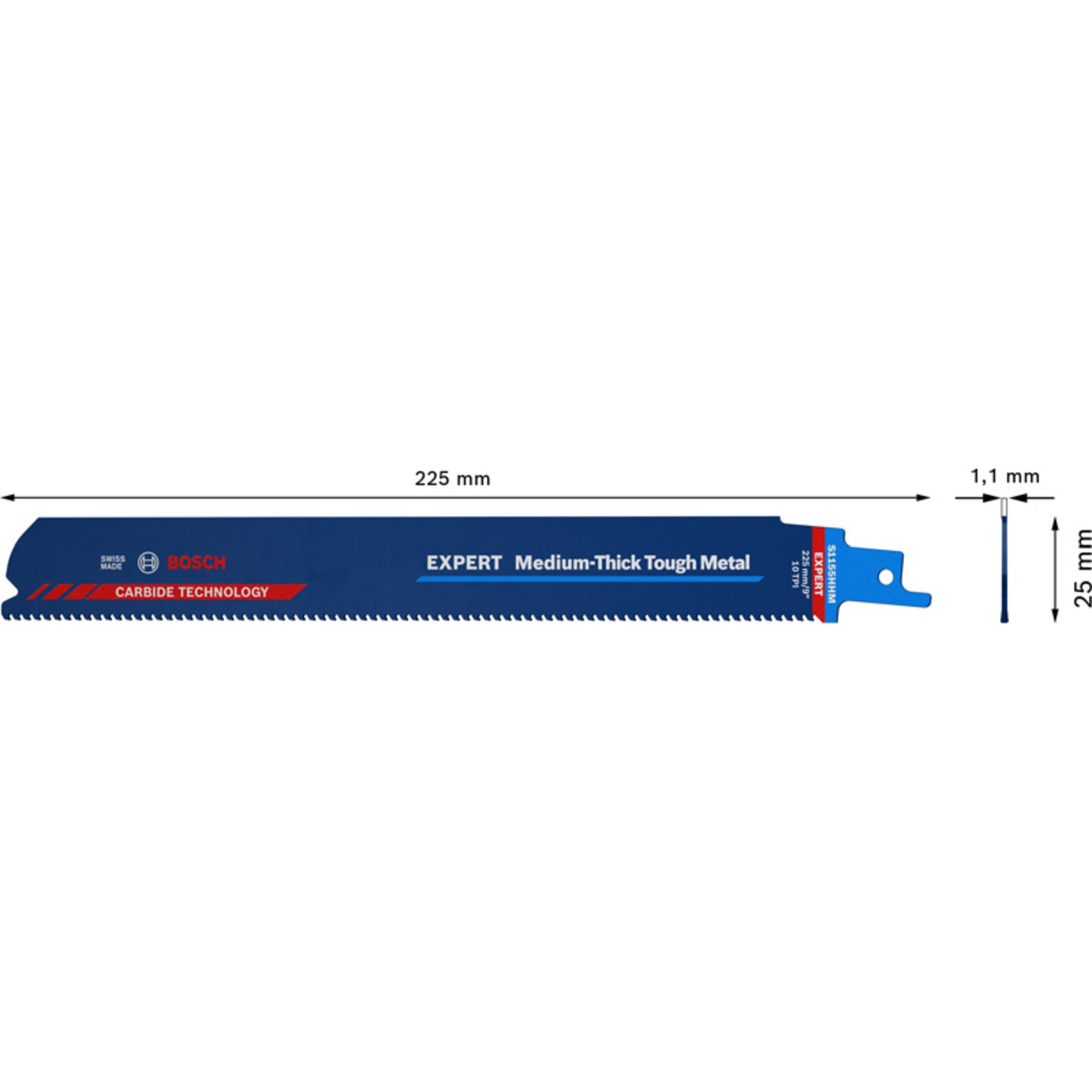 EXPERT S1155HHM Medium-Thick Tough Metal Säbelsägeblatt