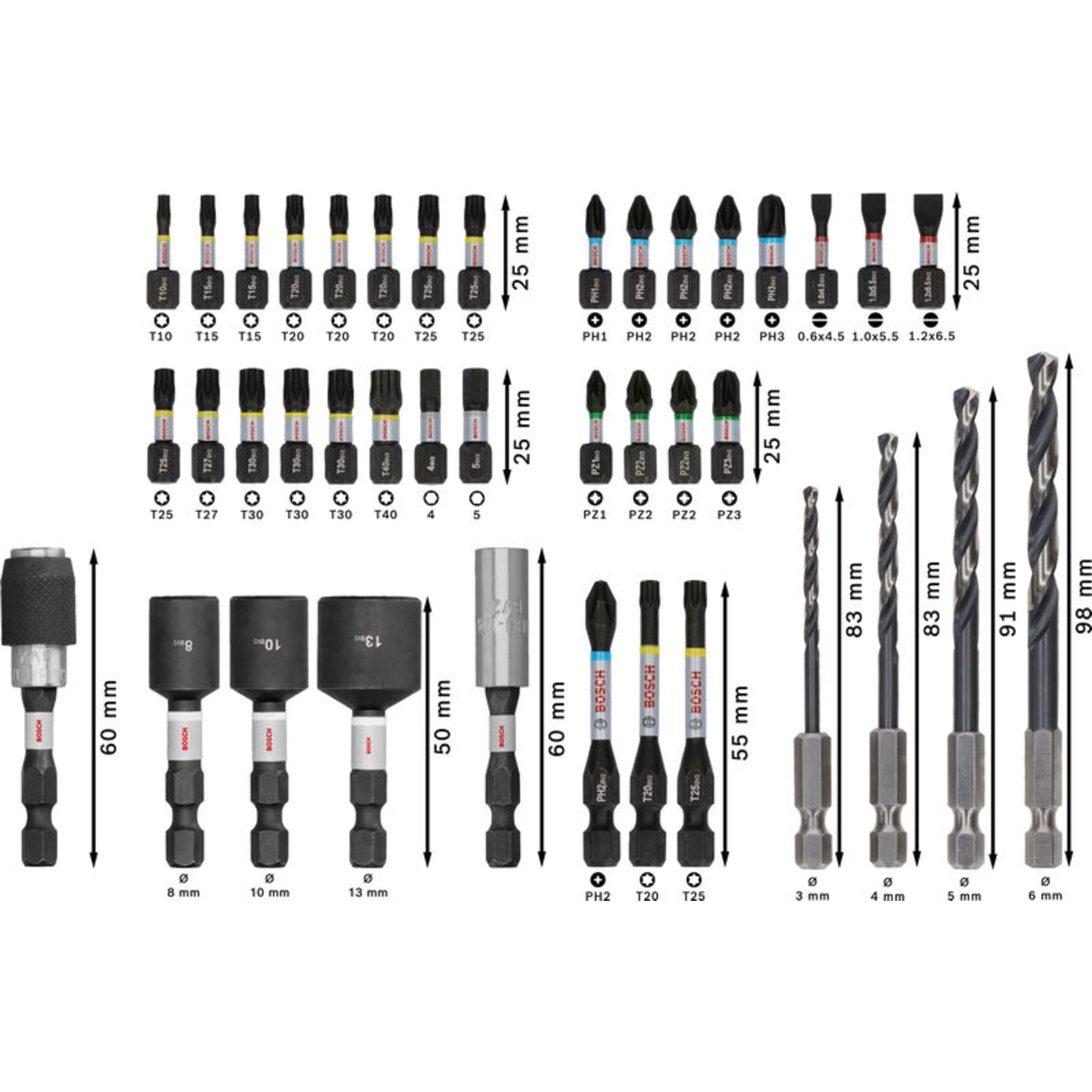 PRO Impact Schrauberbits und Metallbohrer Set, 40-tlg.