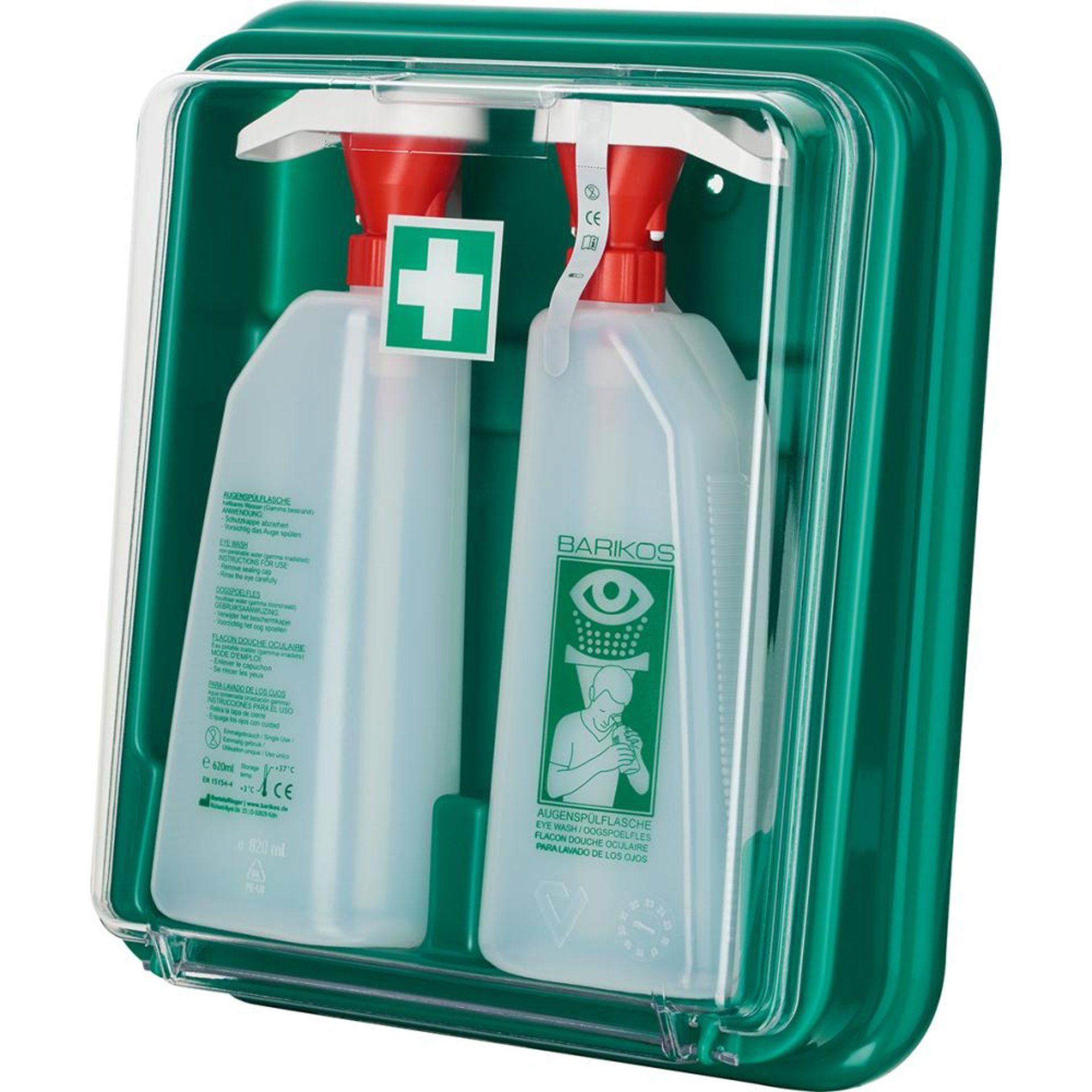 Augenspülflasche Set2, Wandbehälter, 2 Flaschen: 620ml
