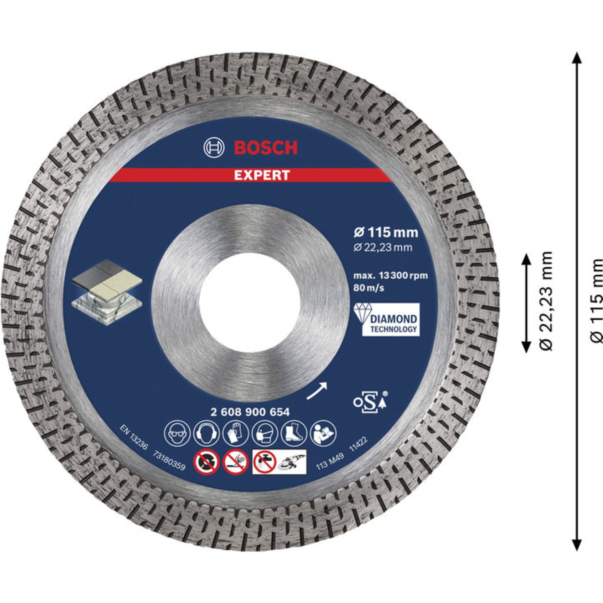 EXPERT Hard Ceramic Diamanttrennscheibe, 115x22,23 mm