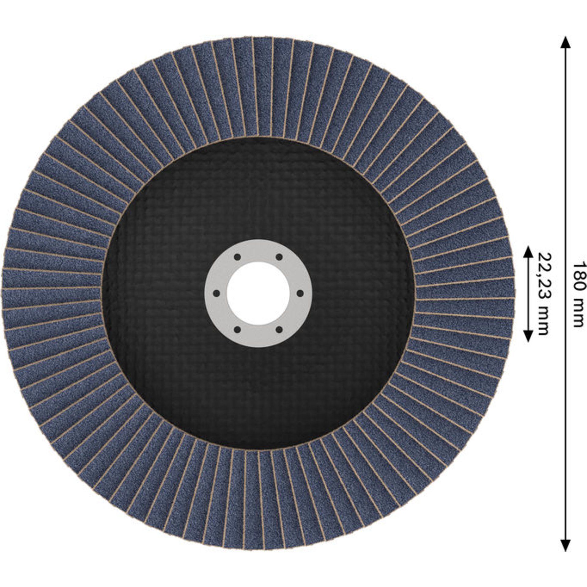 X451 Fächerschleifscheibe, 180 x 22,23 mm, K40, Z29, 15-tlg