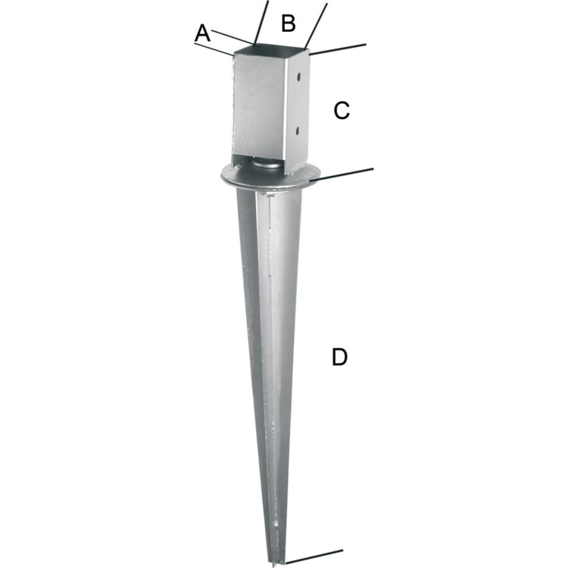 Einschlagbodenhülse tzn 71 verstellbar E-NORMpro