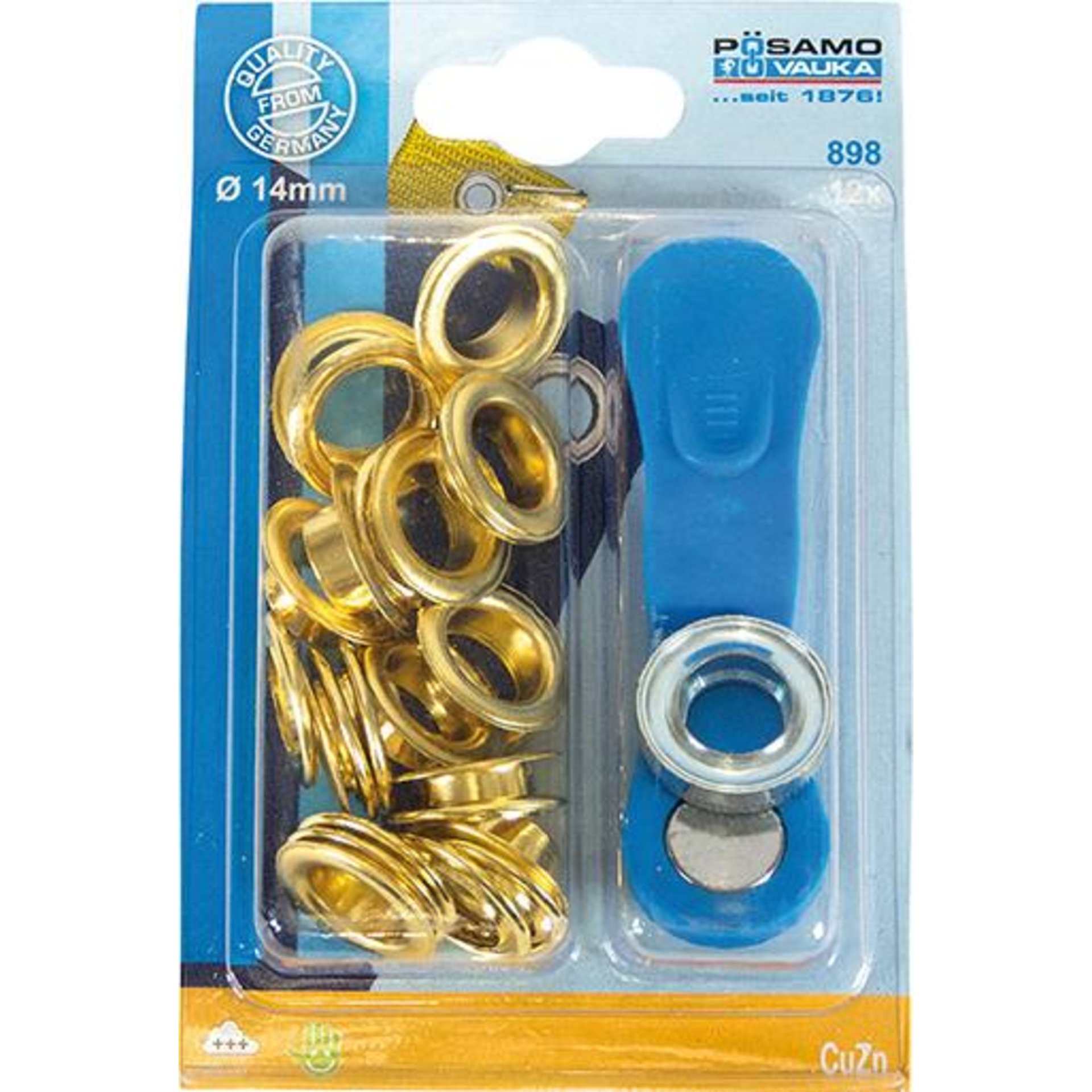 Öse u. Sch. MS-blank (SB)14,0mm a 12 Stück