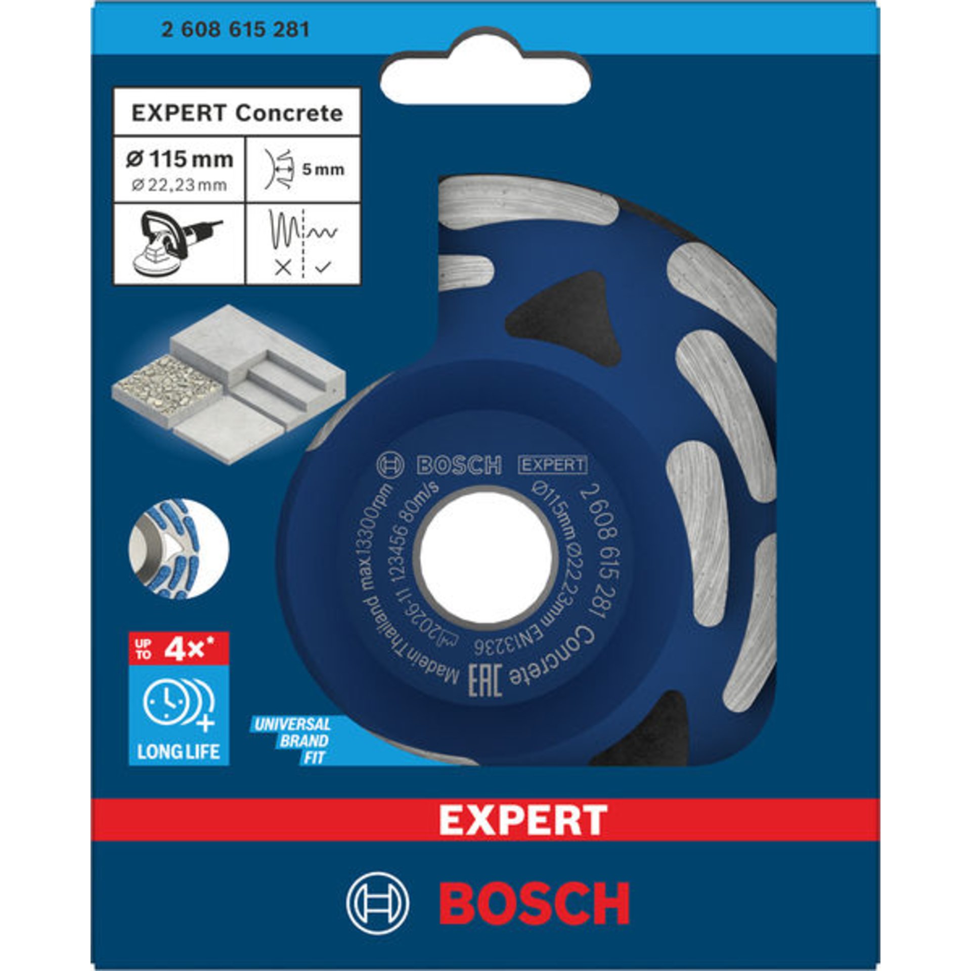 EXPERT Concrete Topfscheibe long life, 115×22,23×5 mm