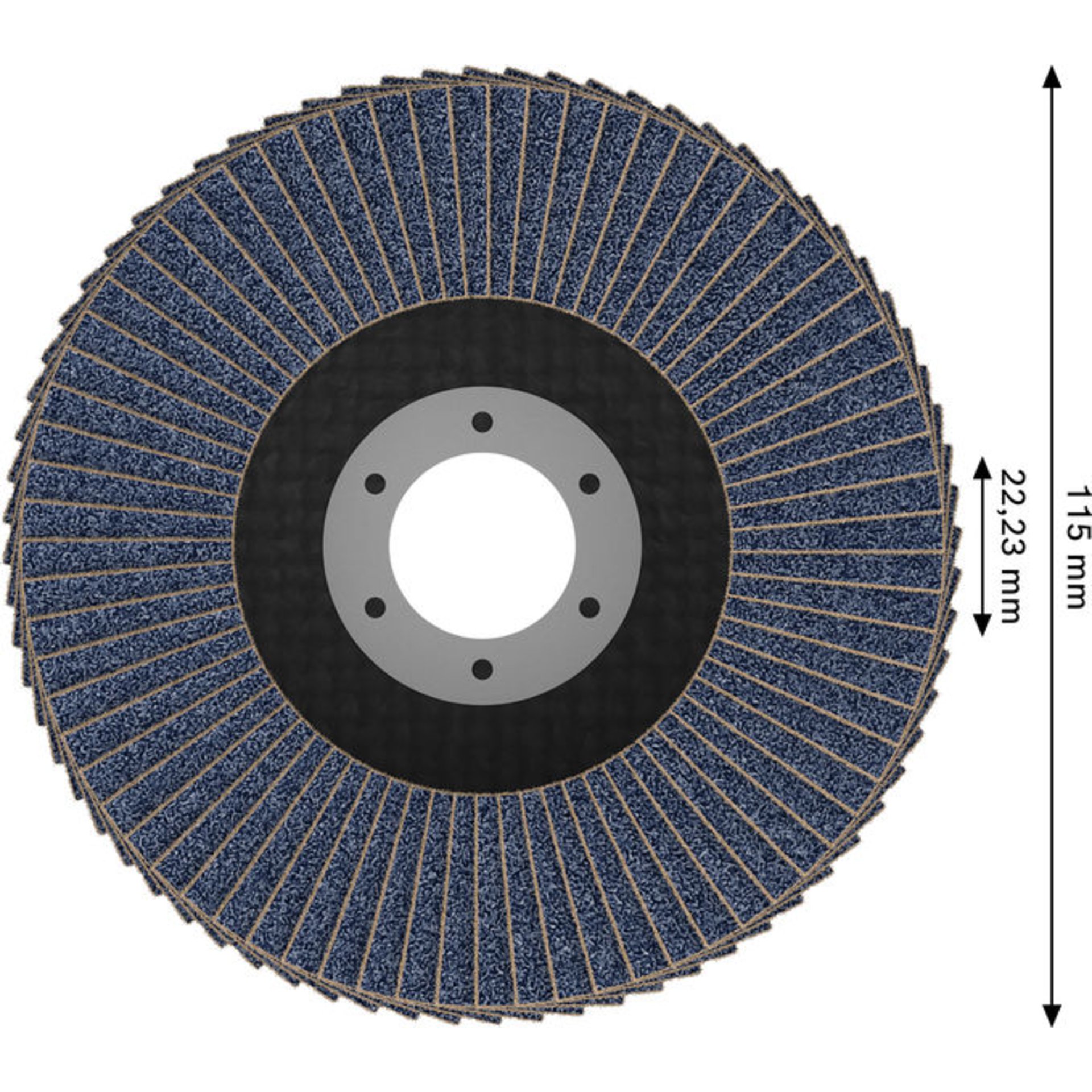 X451 Fächerschleifscheibe, 115 x 22,23 mm, K120, Z27, 15-tlg