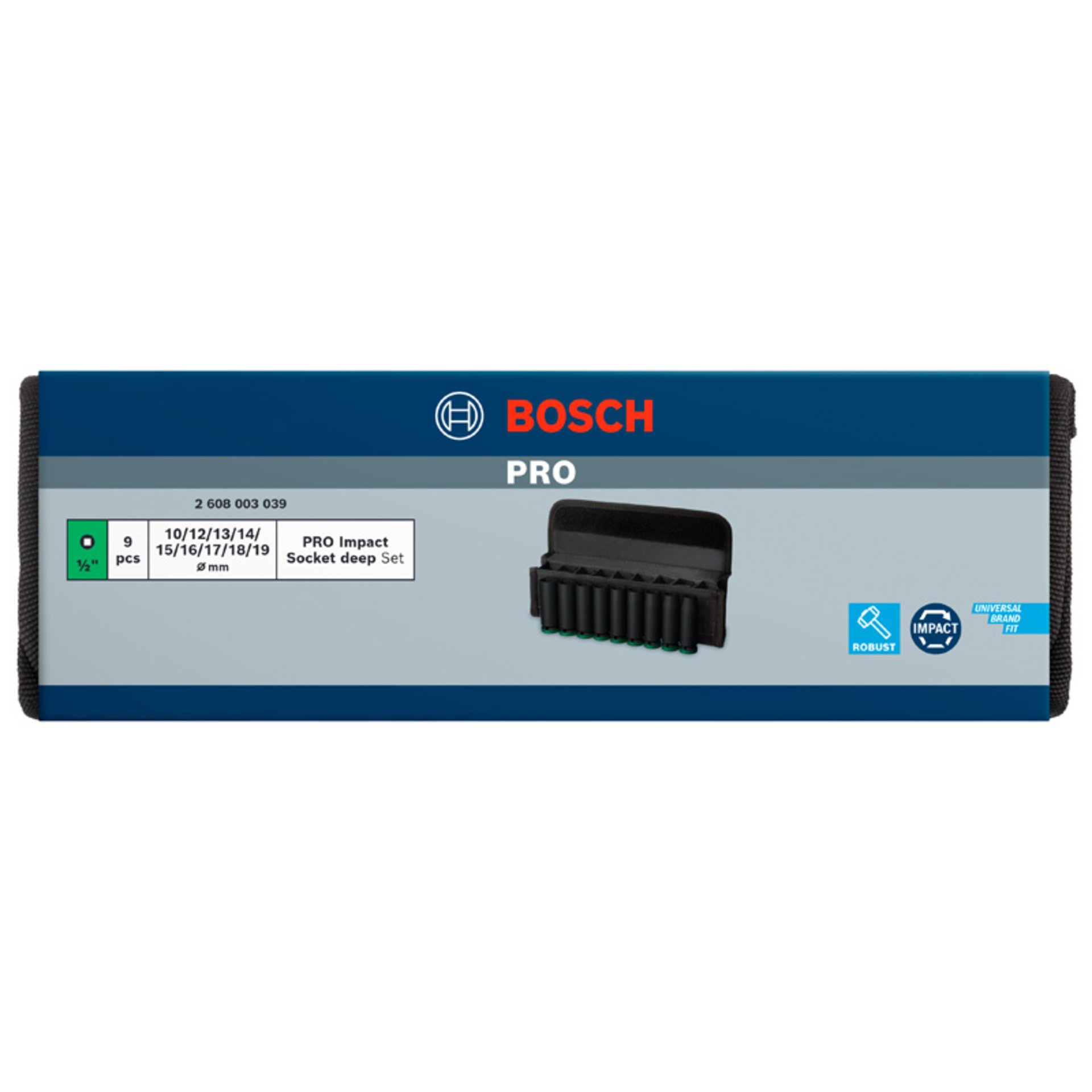 PRO Impact Steckschlüsselsatz Set, 1/2", tief, 9-tlg.
