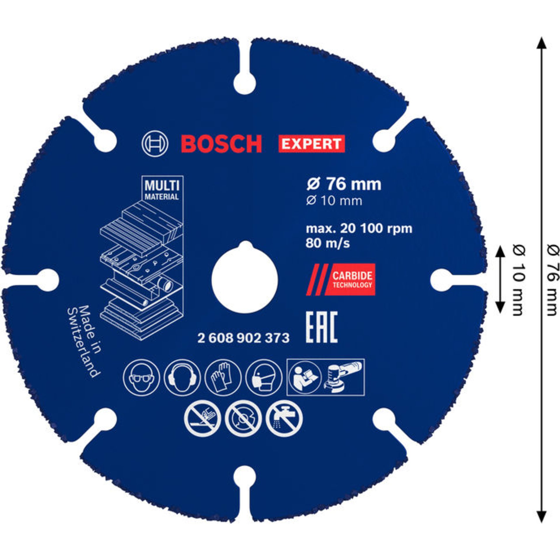 EXPERT Multi Material Carbide-Trennscheibe, 76 x 10 mm