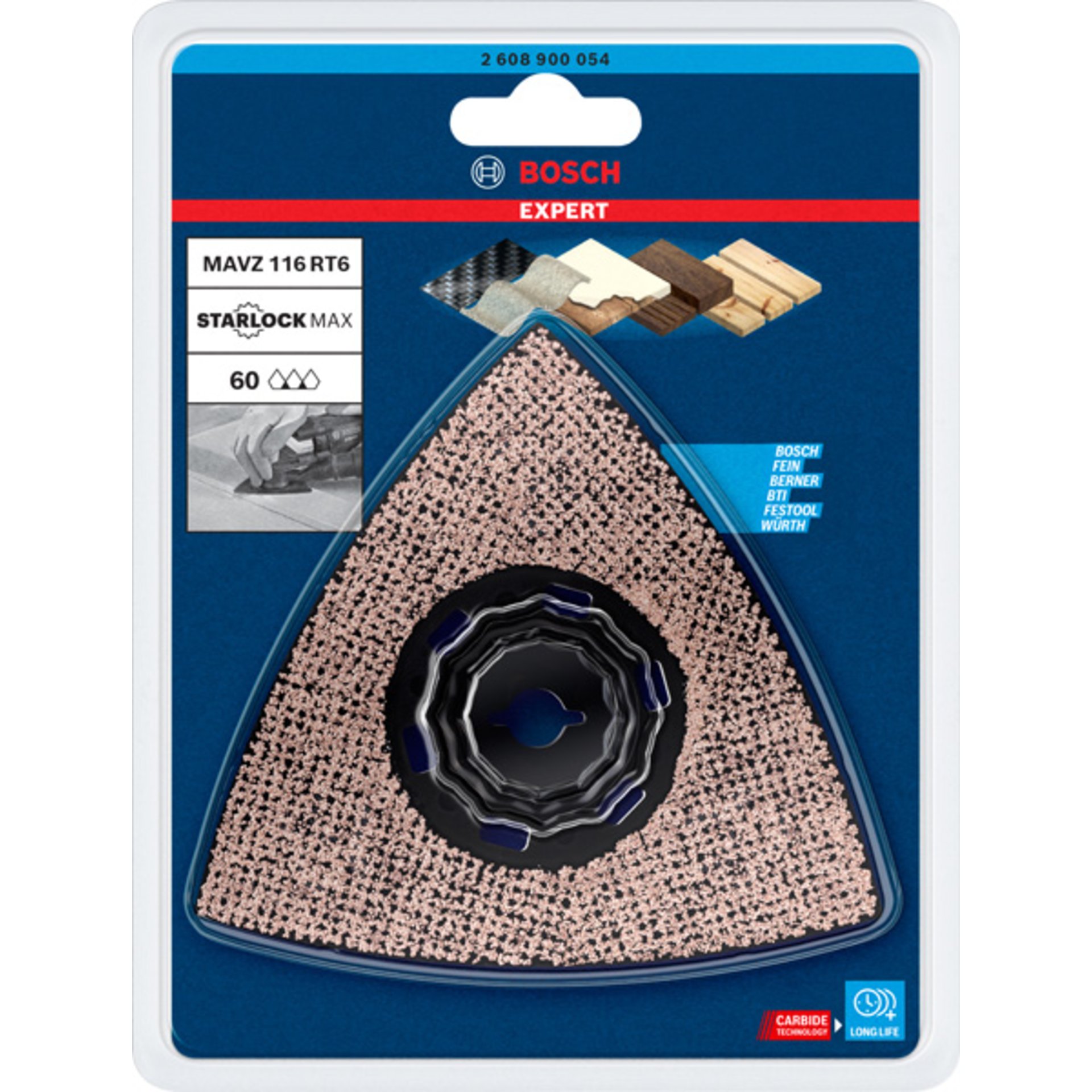 EXPERT MAVZ 116 RT6 Schleifplatte für Multifunktionswerkzeuge, 116 mm