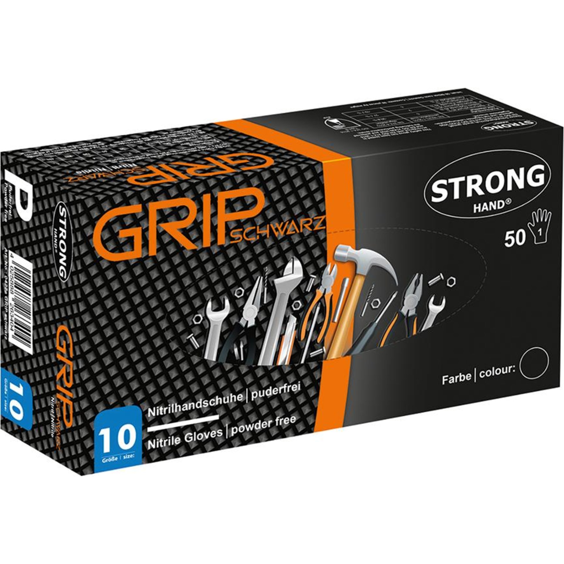 Einweghandschuh Grip,Nitril,ungepudert, orange,Gr.10, Box=50 Stück