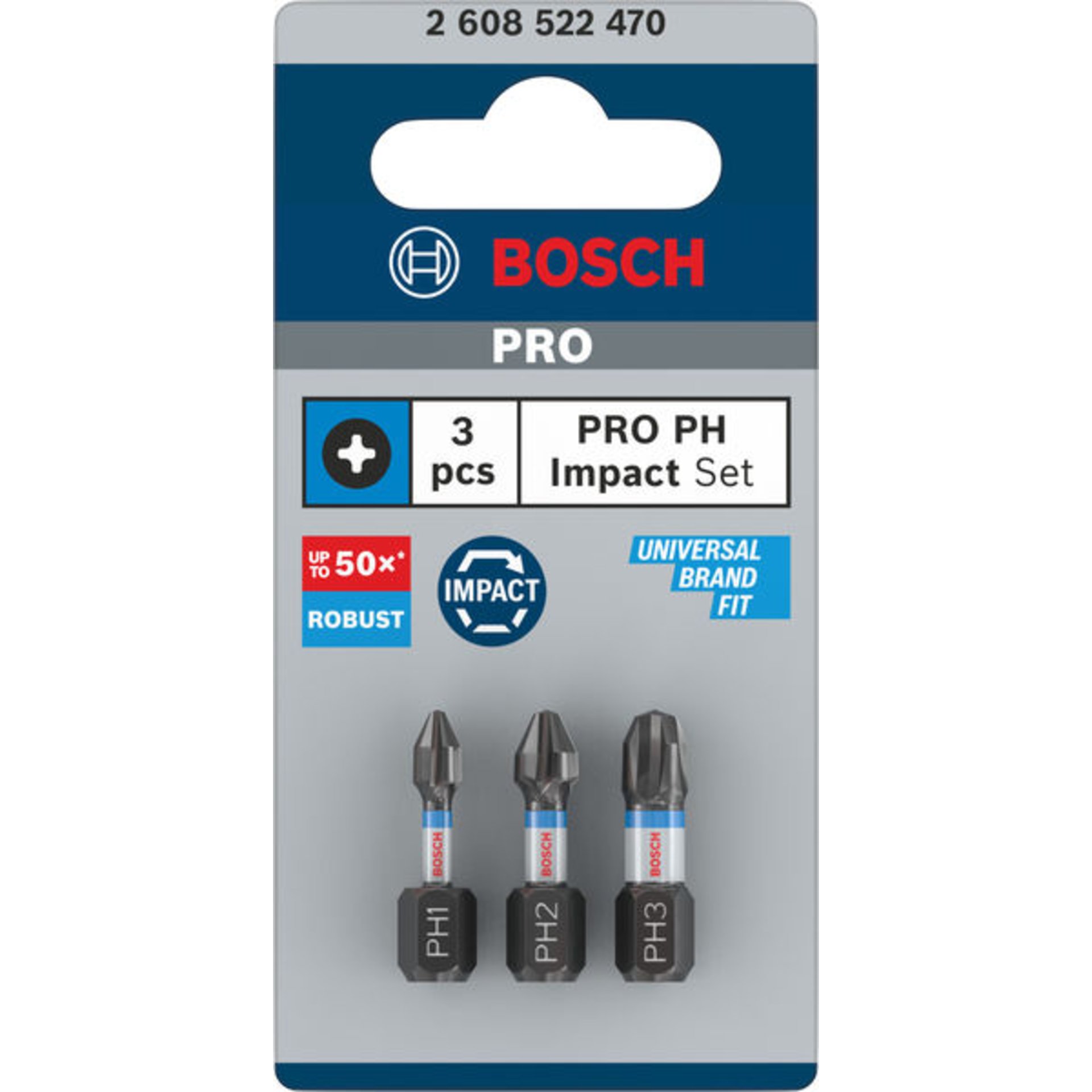 PRO PH Impact Bit Set, 25 mm, 3-tlg