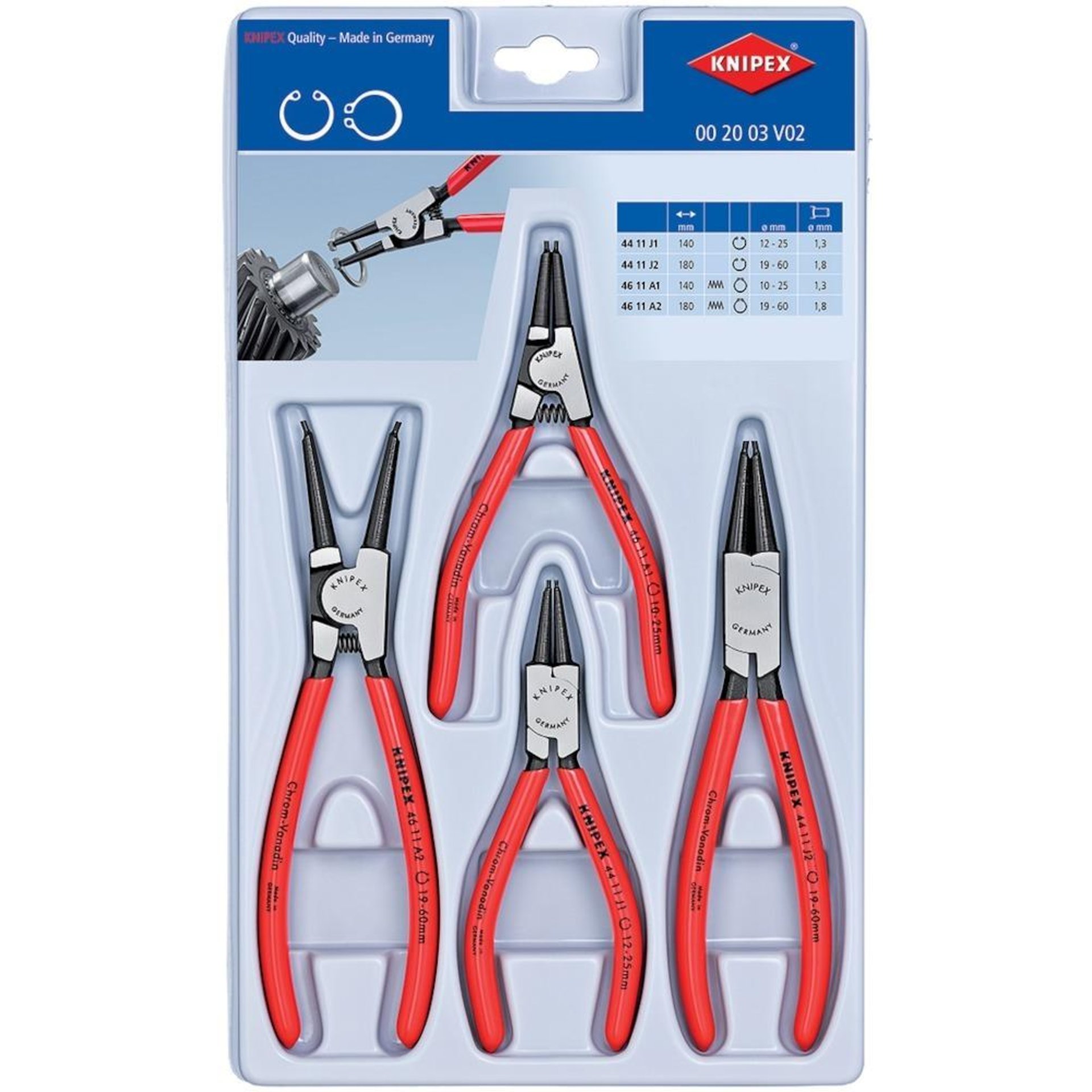 Sicherungsringz.-Set 4tlg.Schaummodul Knipex