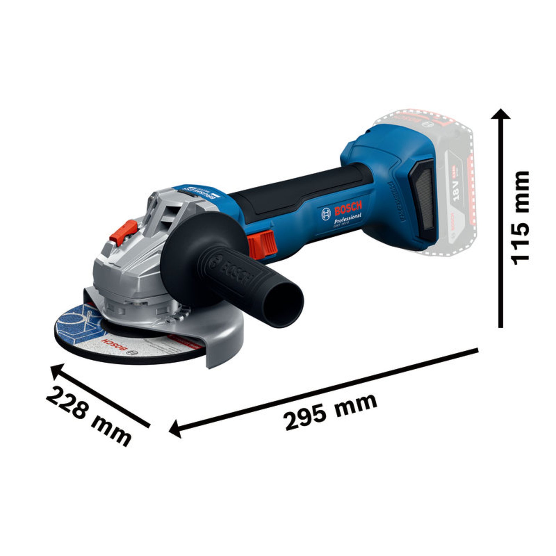 Akku-Winkelschleifer GWS 18V-8, 2 x Akku GBA 18V 5.0Ah, L-BOXX 136