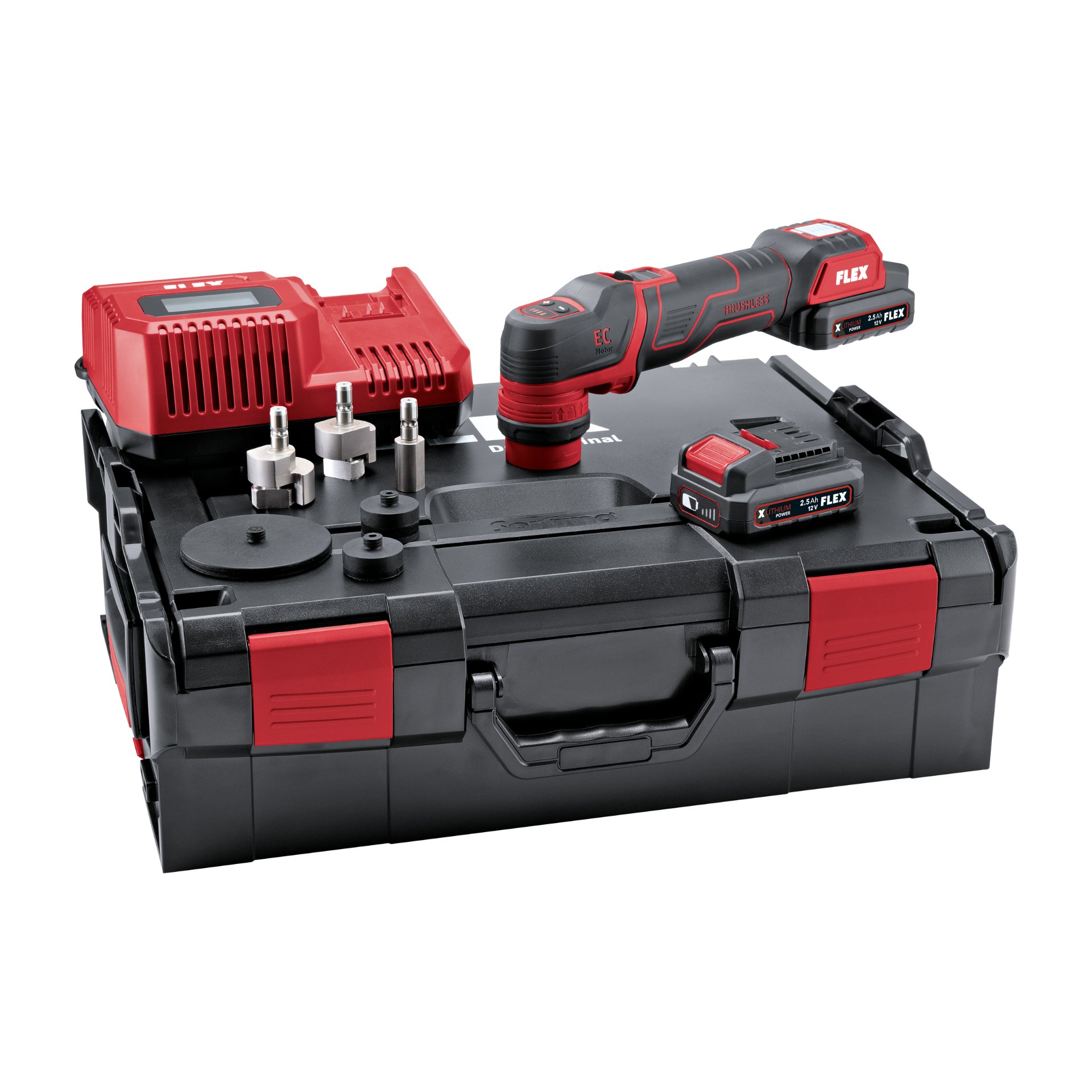 Der smarte Akku-Polierer 12 V, rotativ und exzentrisch freilaufend PXE 80 12-EC/2.5 SET