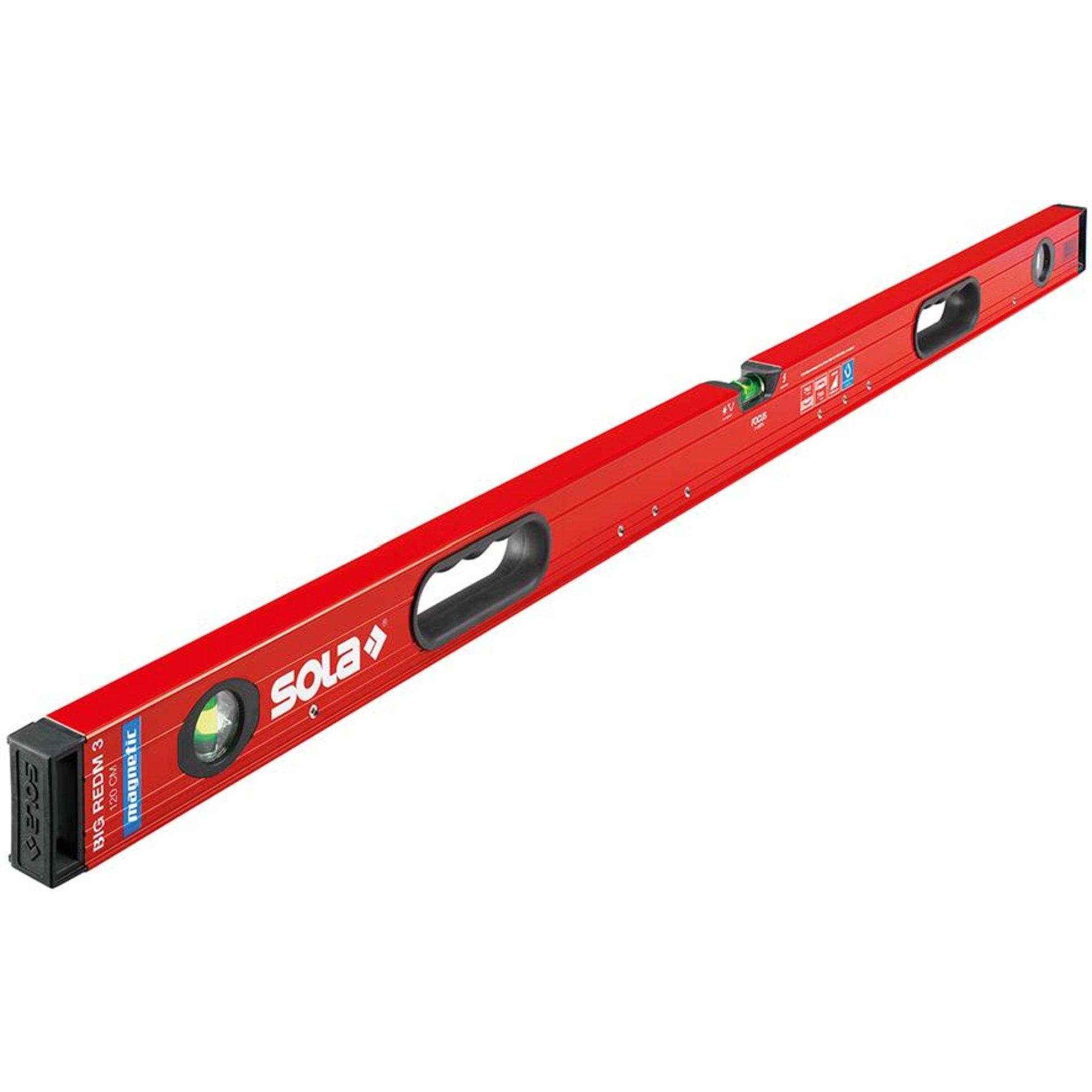 Magnet-Wasserwaage LM Big REDM 3 120cm pulverbeschichtet Sola