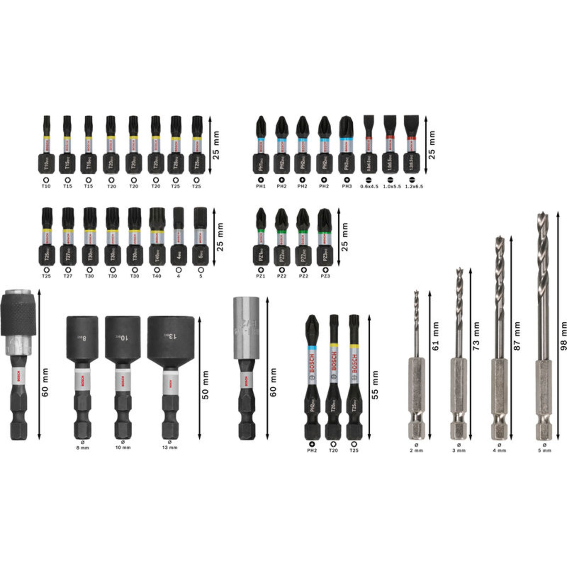 PRO Impact Schrauberbits und Holzbohrer Set, 40-tlg.