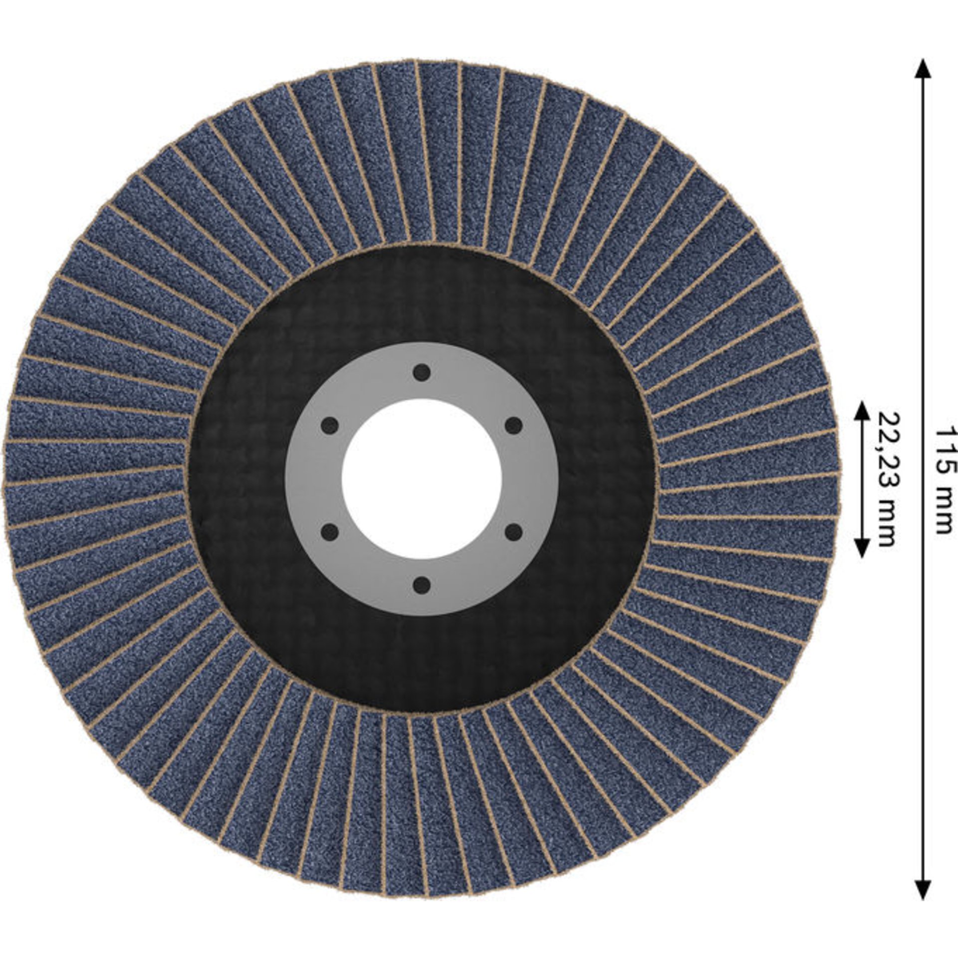 X451 Fächerschleifscheibe, 115 x 22,23 mm, K40, Z27, 15-tlg