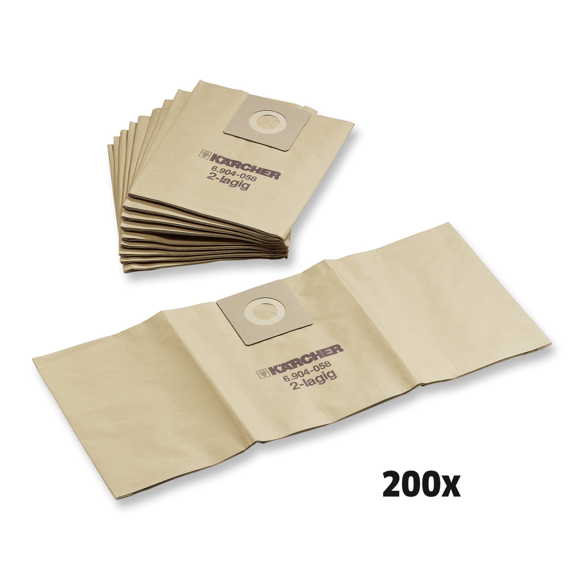 Kärcher Papierfiltertüten 2-lagig  200 St. T 12/1 Varianten.