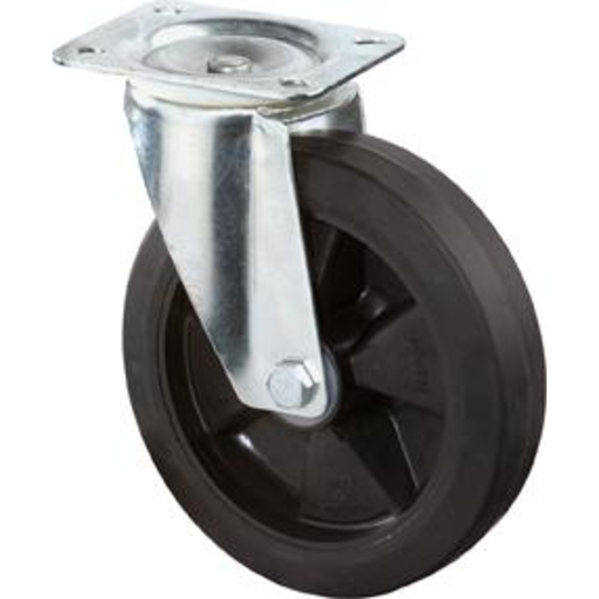 Lenkrolle 160mm L400.B60 Platte,Elastik schw.,RL L400.B60.160 BS ROLLEN