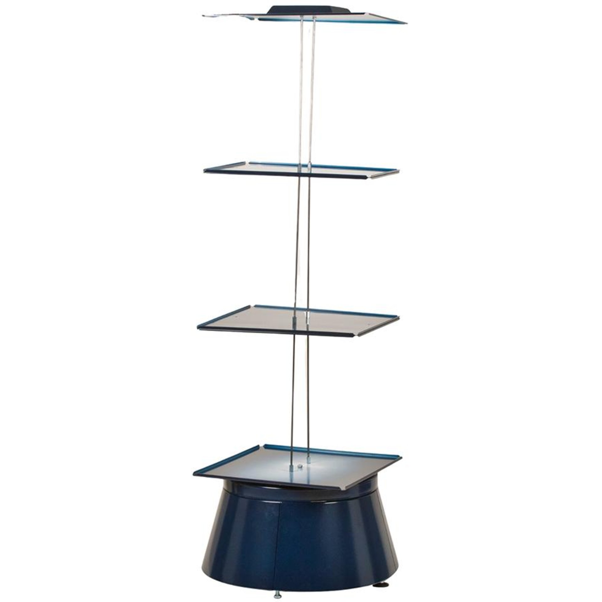 Drehturm leer, blau H1600xD880 mm für Magazine T255 mm