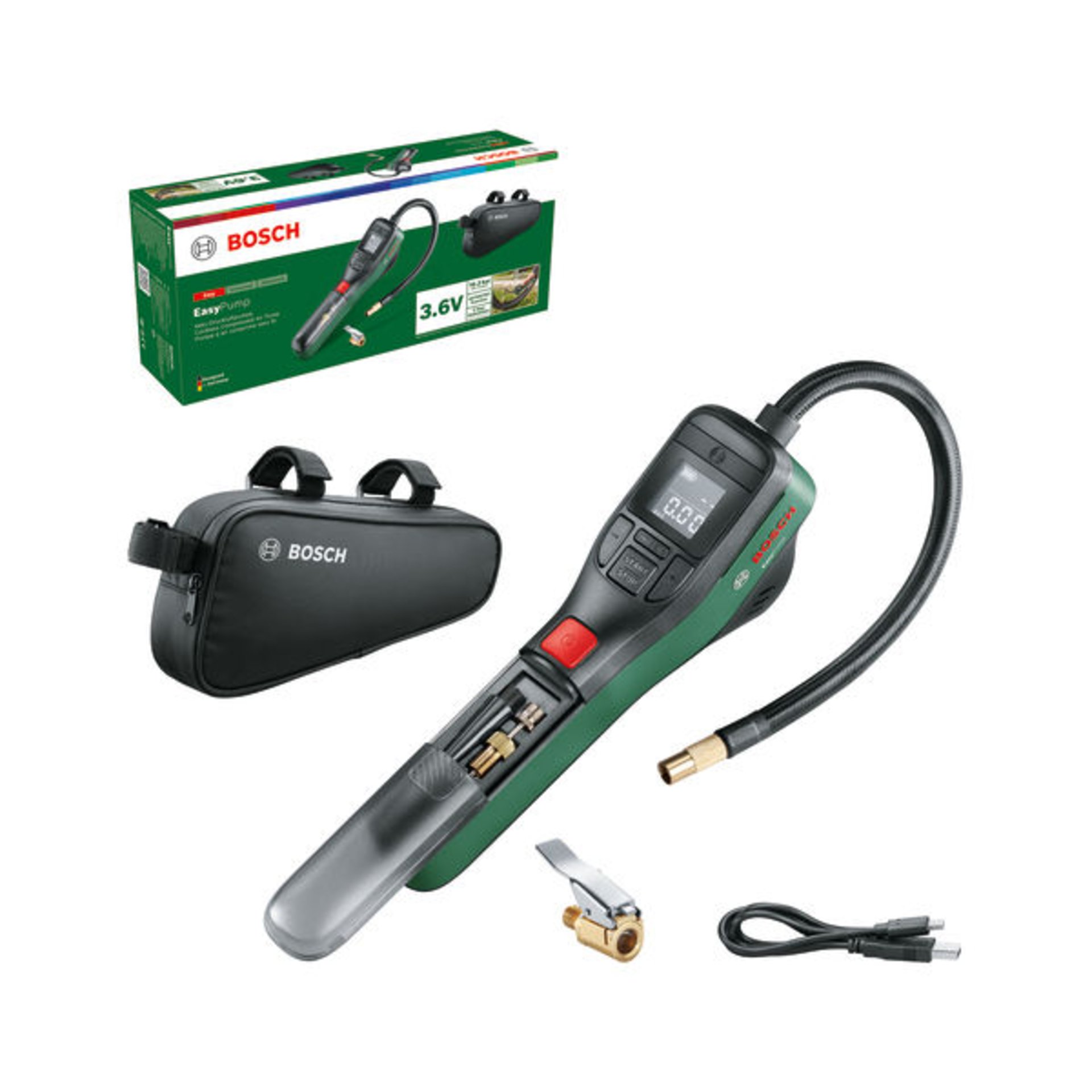 Akku-Druckluftpumpe EasyPump mit Luftpumpenadapter für Reifenventile