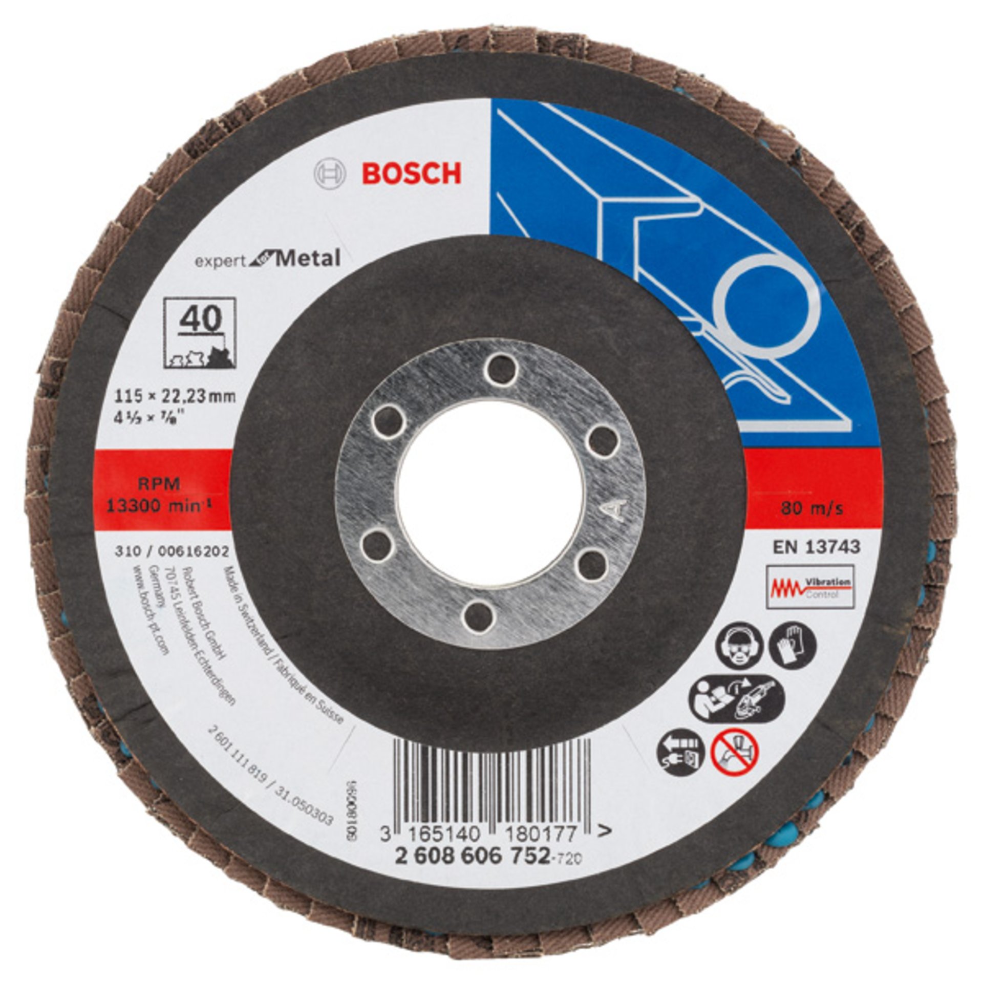 Fächerschleifscheibe X551 Expert for Metal, gewinkelt, 115 mm, 40, Glasgewebe