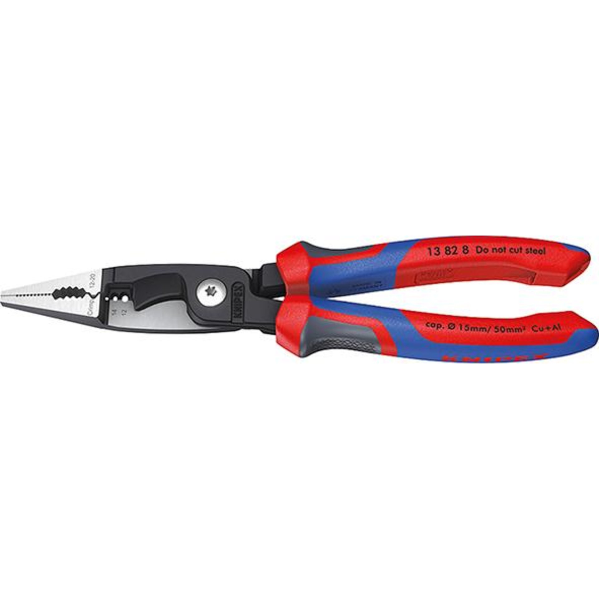 Elektroinstallationszangepoliert mit 2-Komponenten-Griffen 200mm KNIPEX