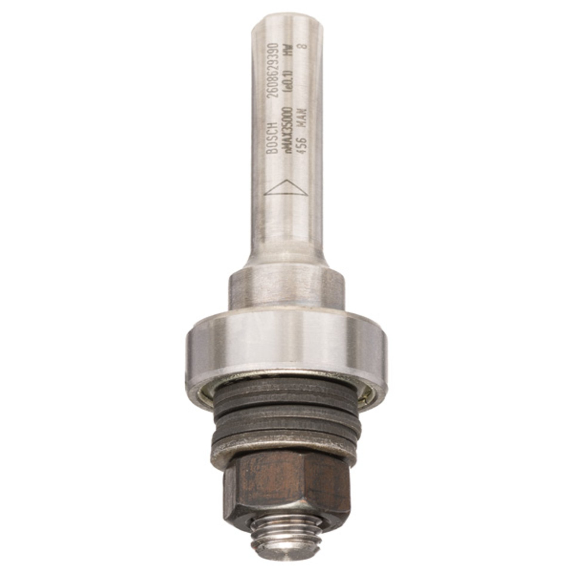Schaft für Scheibenfräse mit Führungskugellager, S 8 mm, D 22 mm, G 60,3 mm