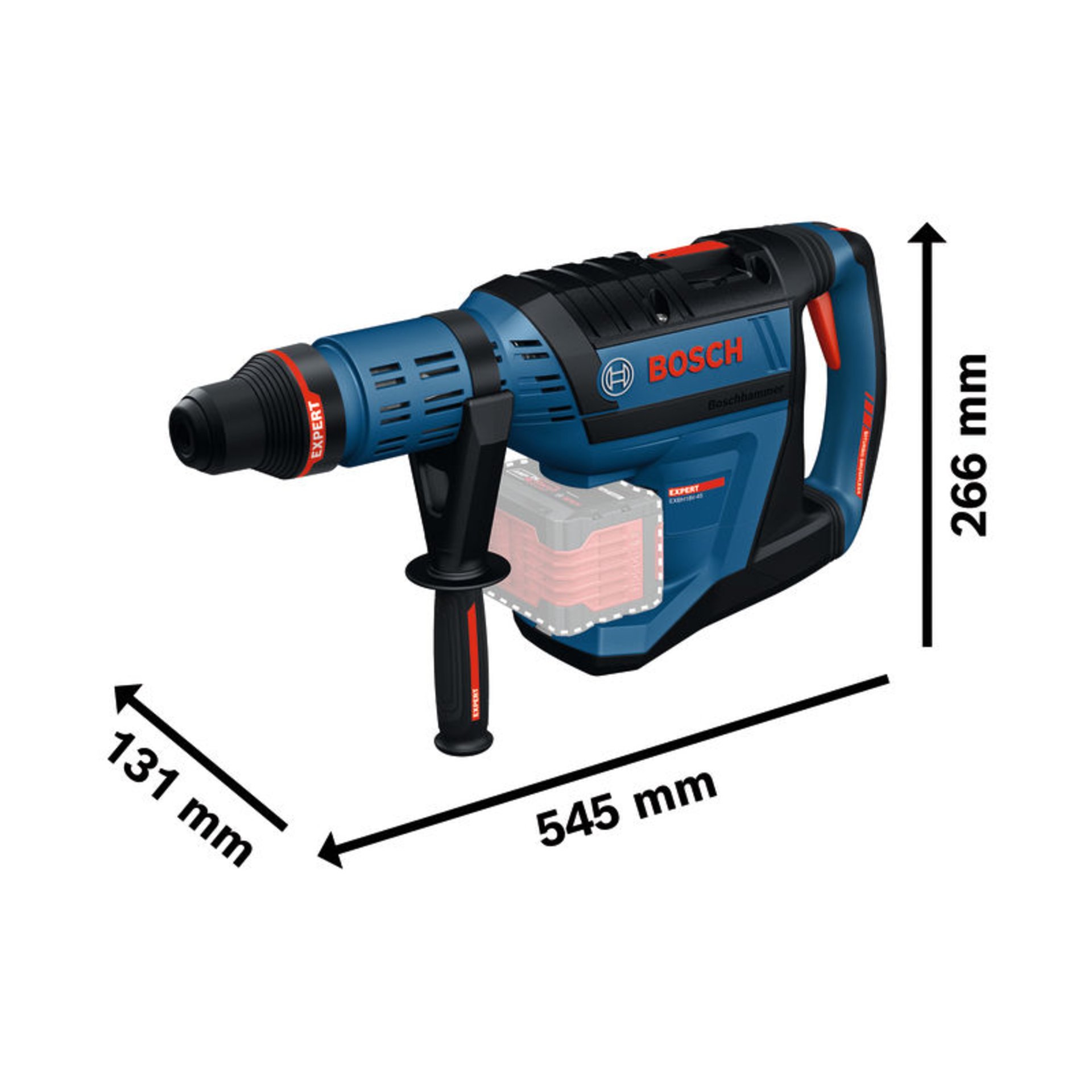 Akku-Bohrhammer mit SDS max EXBH18V-45, XL-BOXX